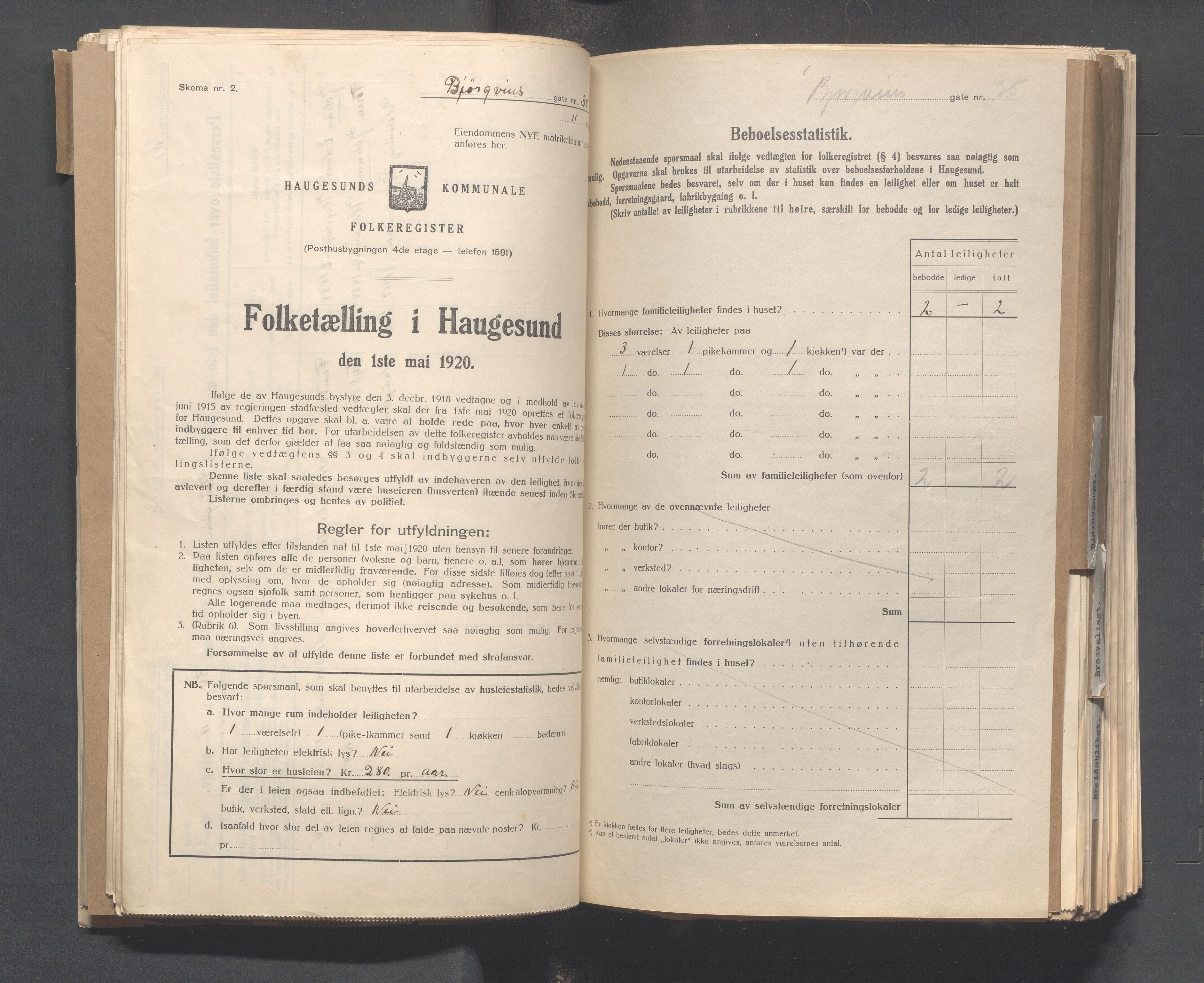 IKAR, Local census 1.5.1920 for Haugesund, 1920, p. 149