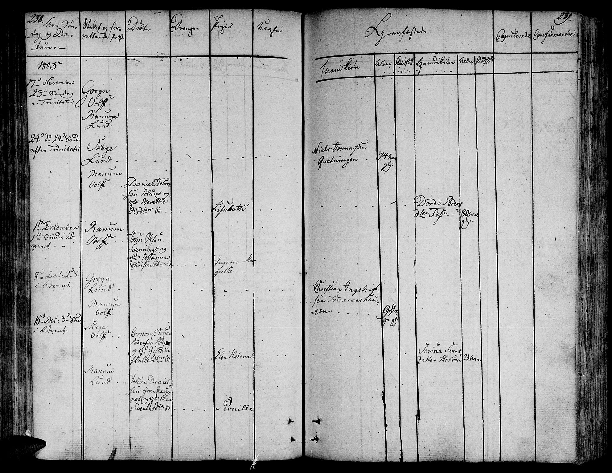 Ministerialprotokoller, klokkerbøker og fødselsregistre - Nord-Trøndelag, SAT/A-1458/764/L0545: Parish register (official) no. 764A05, 1799-1816, p. 238-239