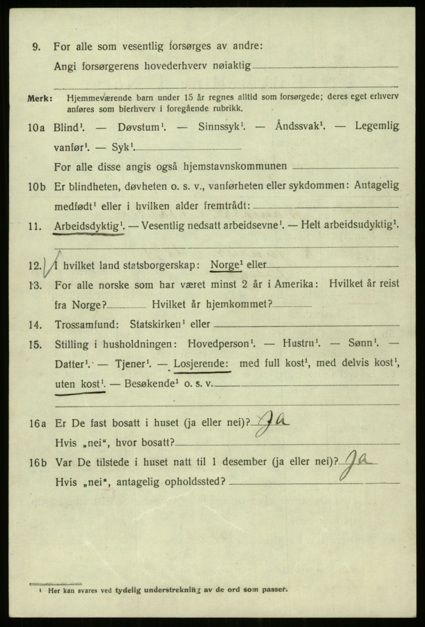 SAB, 1920 census for Bergen, 1920, p. 112345