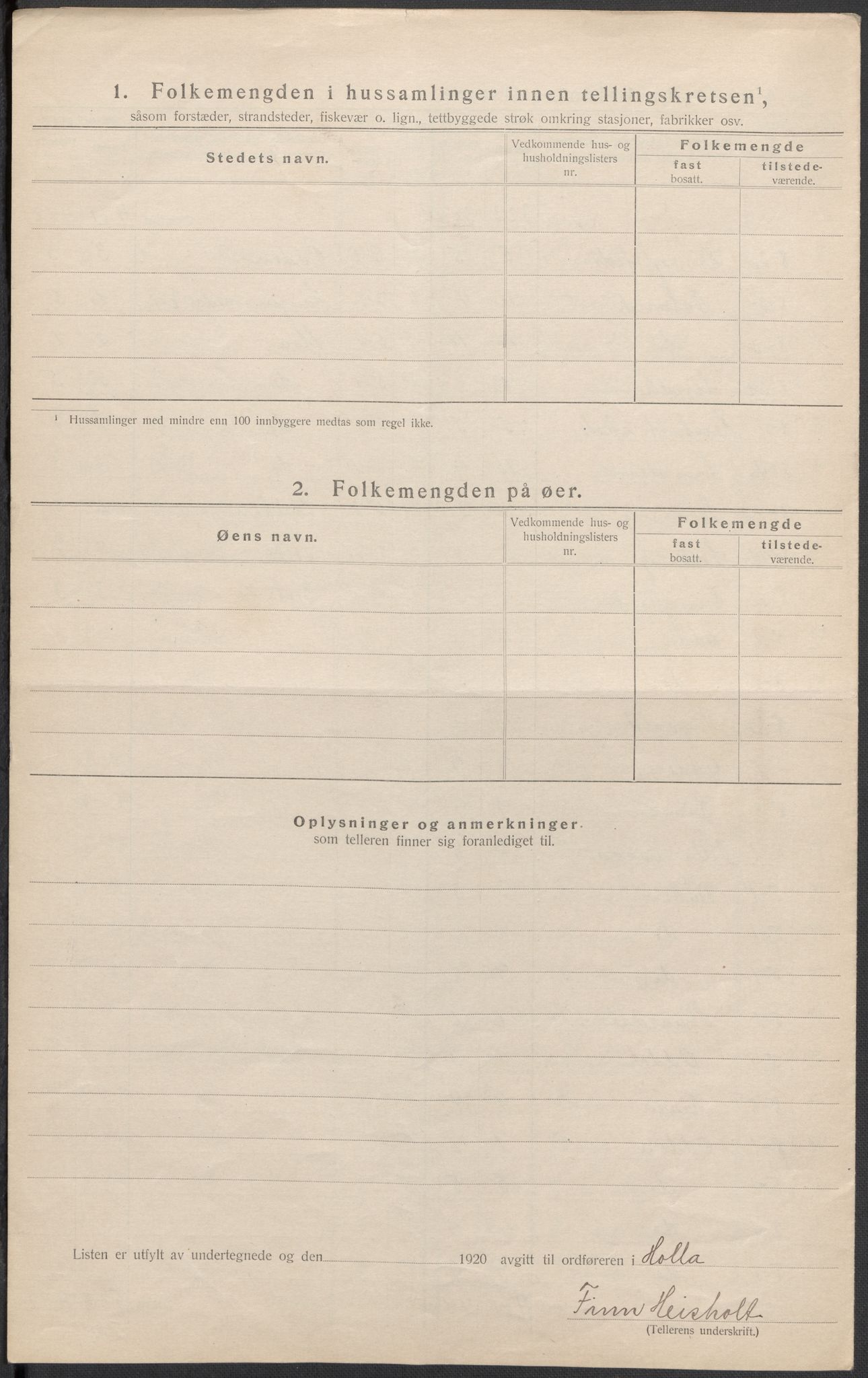 SAKO, 1920 census for Holla, 1920, p. 12