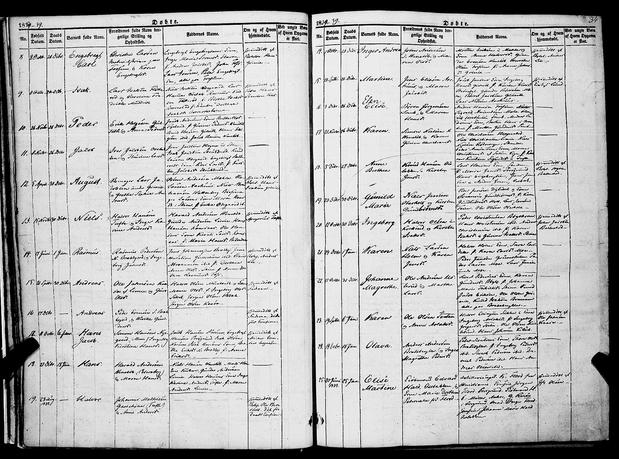 Gjerpen kirkebøker, SAKO/A-265/F/Fa/L0007a: Parish register (official) no. I 7A, 1834-1857, p. 34