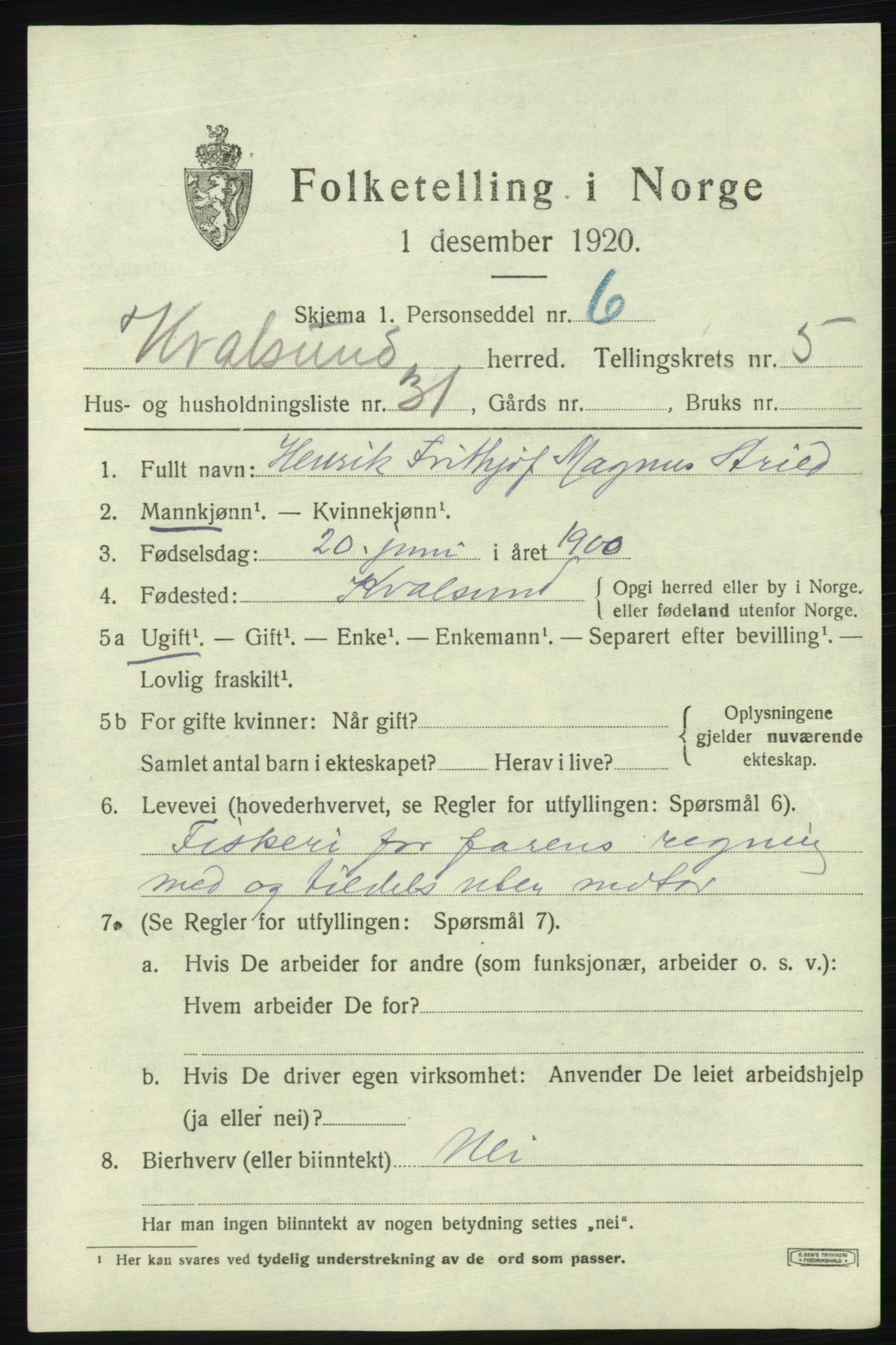 SATØ, 1920 census for , 1920, p. 1978