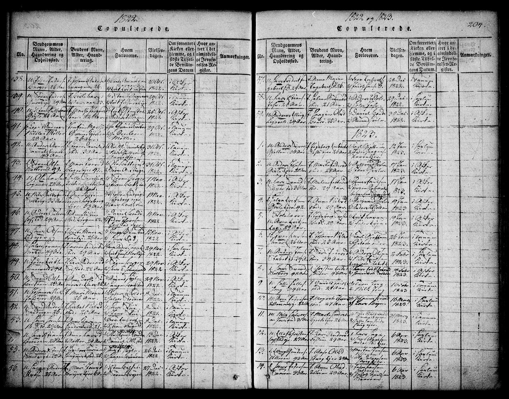 Asker prestekontor Kirkebøker, SAO/A-10256a/F/Fa/L0006: Parish register (official) no. I 6, 1814-1824, p. 204