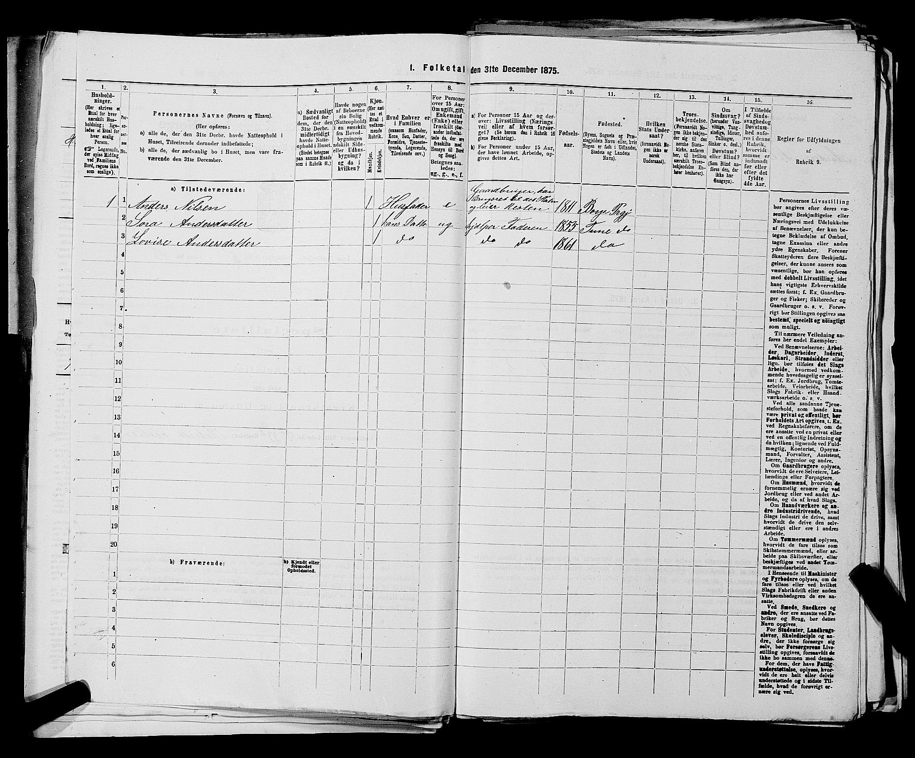 RA, 1875 census for 0130P Tune, 1875, p. 675