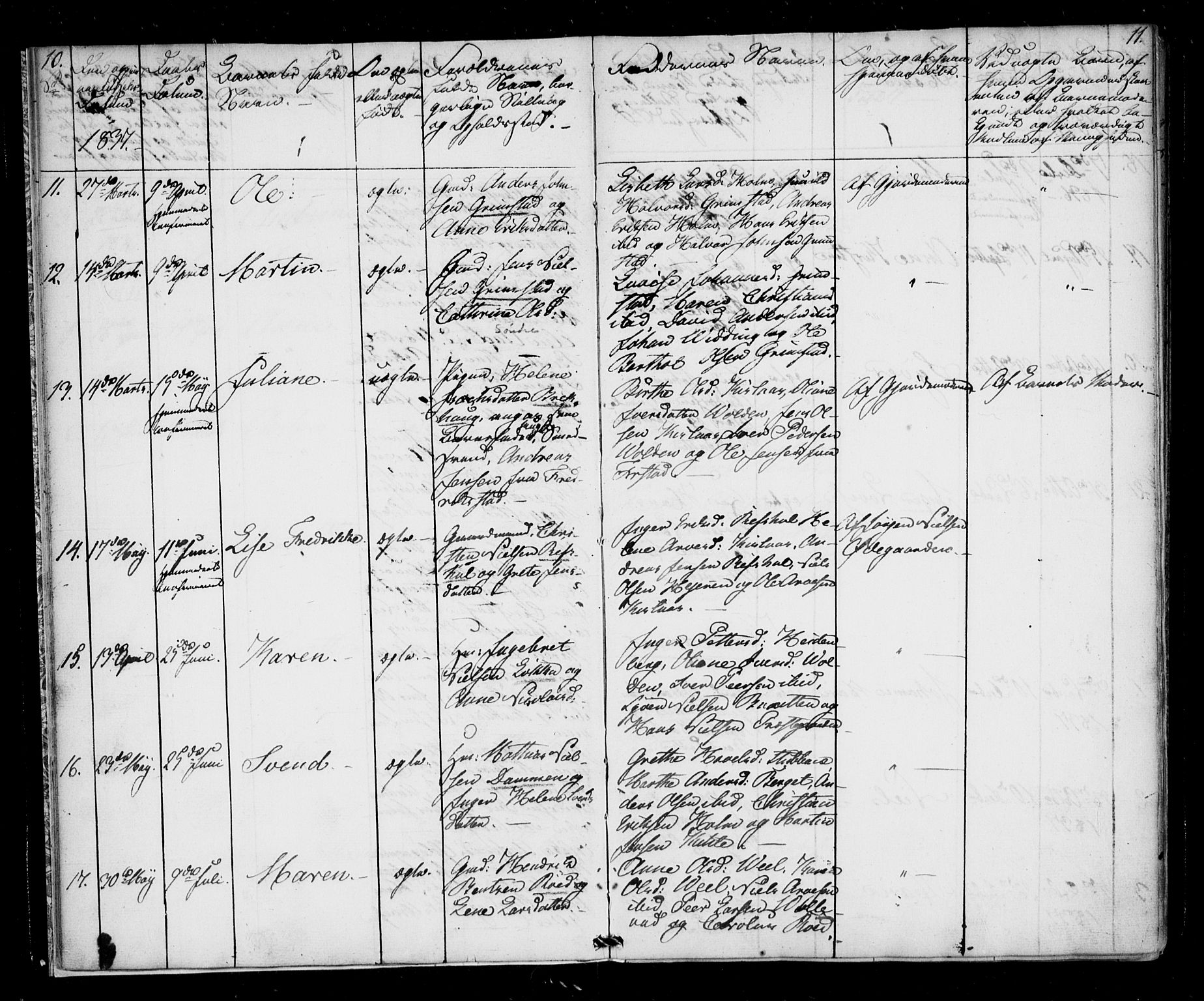 Borge prestekontor Kirkebøker, AV/SAO-A-10903/F/Fb/L0001: Parish register (official) no. II 1, 1836-1852, p. 10-11