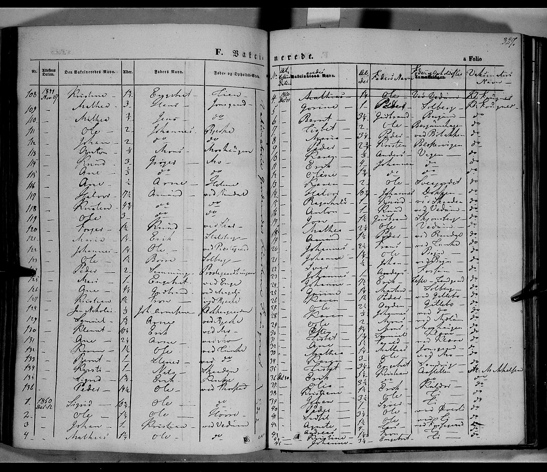 Øyer prestekontor, SAH/PREST-084/H/Ha/Haa/L0005: Parish register (official) no. 5, 1842-1857, p. 327