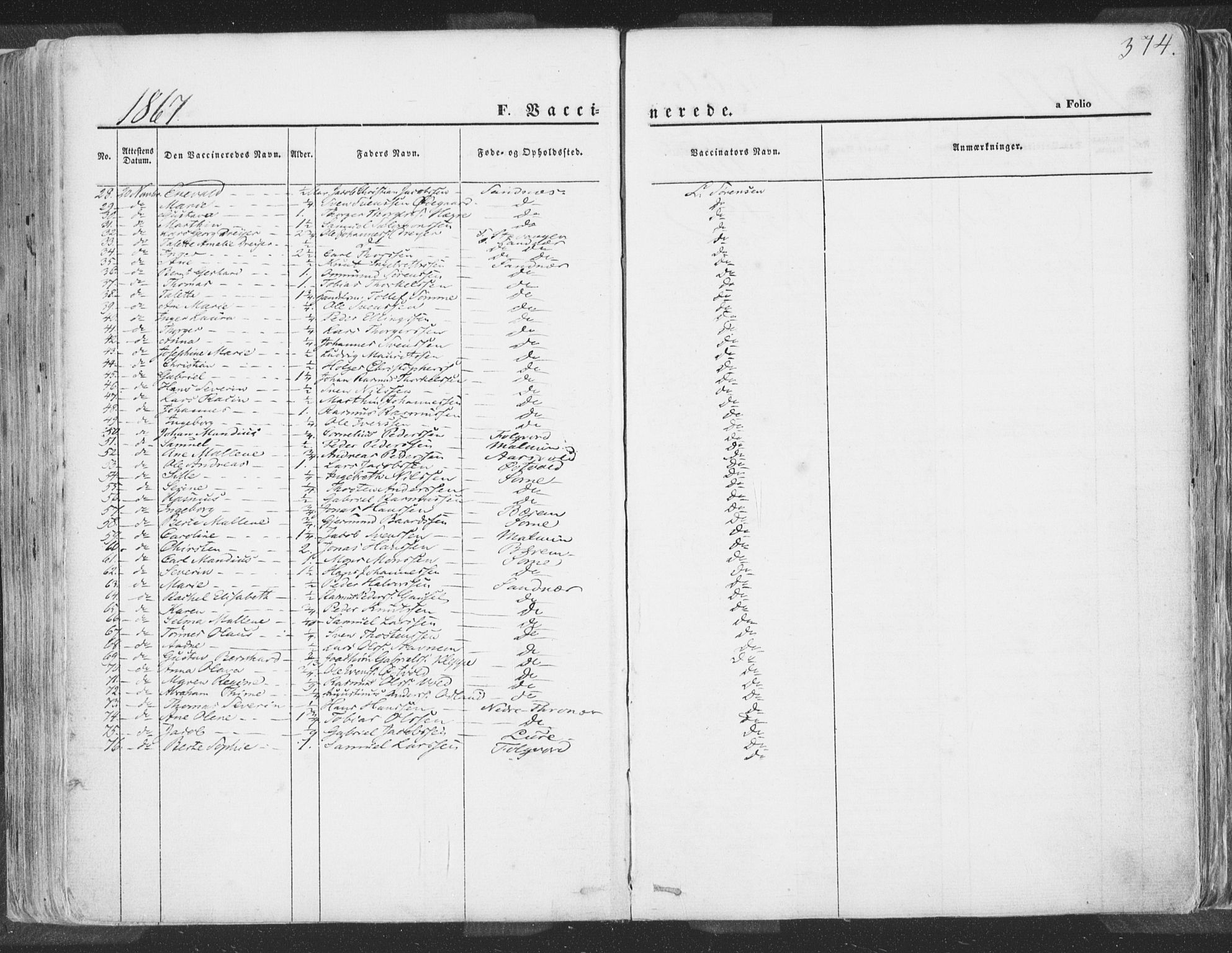 Høyland sokneprestkontor, AV/SAST-A-101799/001/30BA/L0009: Parish register (official) no. A 9.2, 1857-1877, p. 374