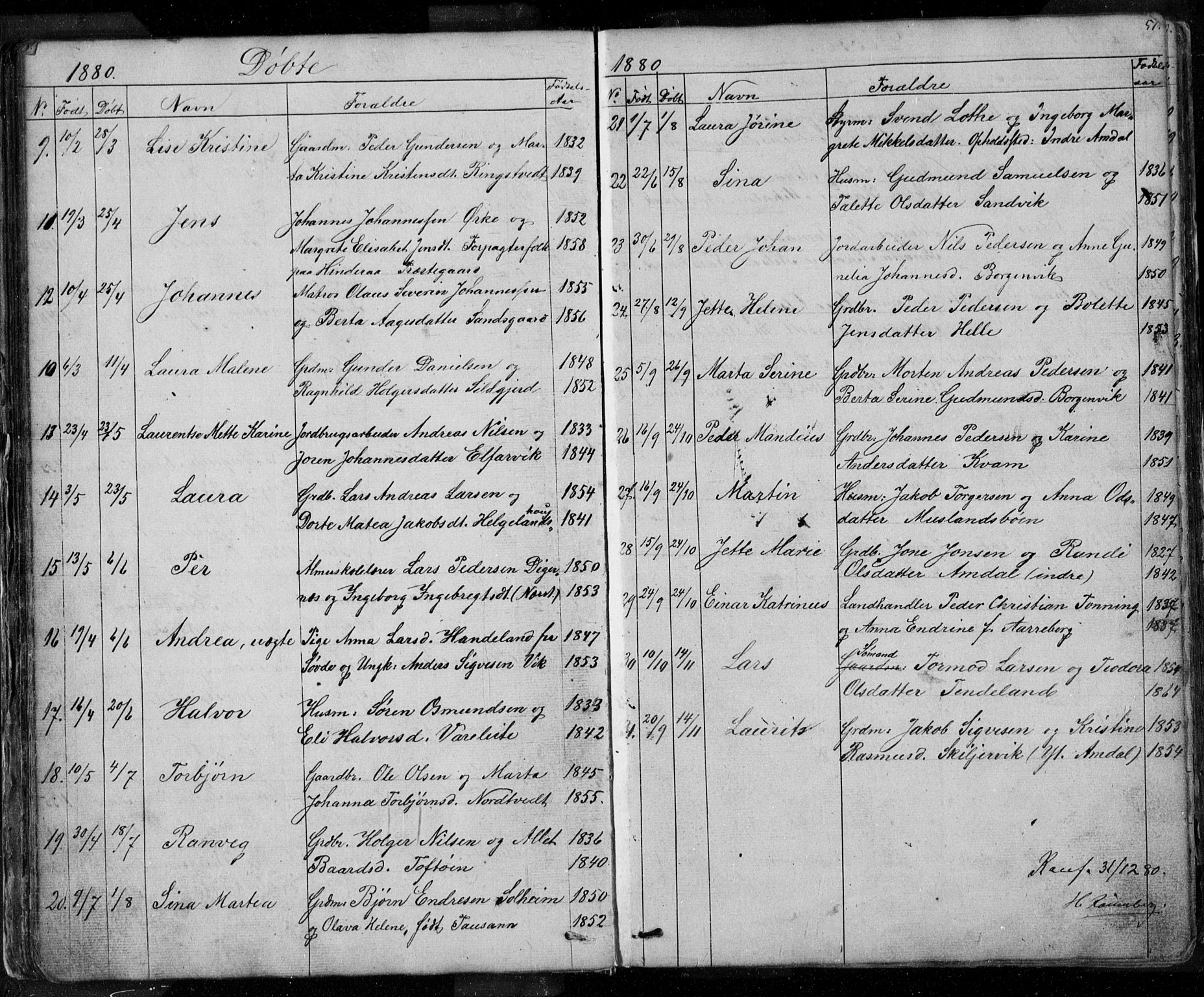 Nedstrand sokneprestkontor, SAST/A-101841/01/V: Parish register (copy) no. B 3, 1848-1933, p. 57