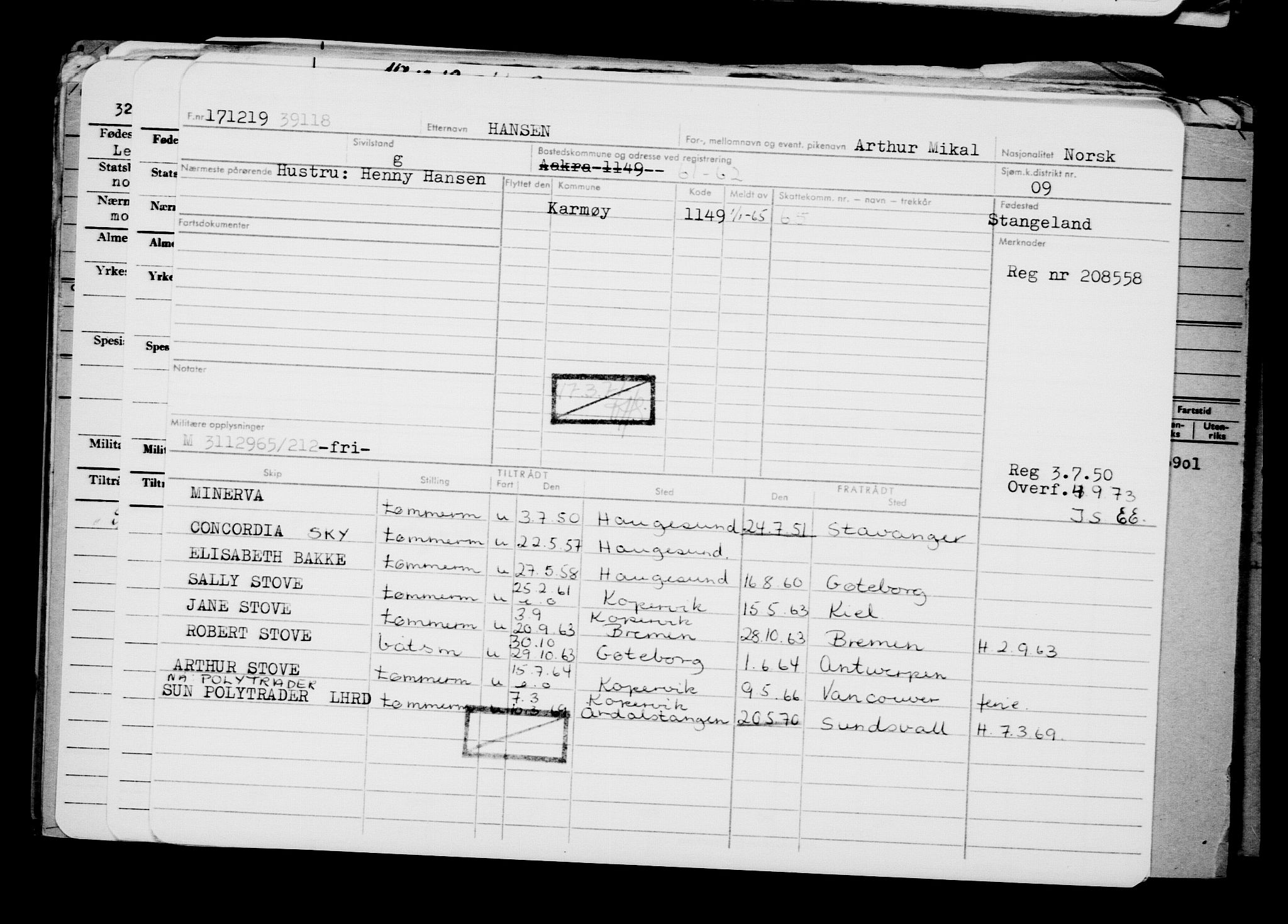 Direktoratet for sjømenn, AV/RA-S-3545/G/Gb/L0174: Hovedkort, 1919, p. 696