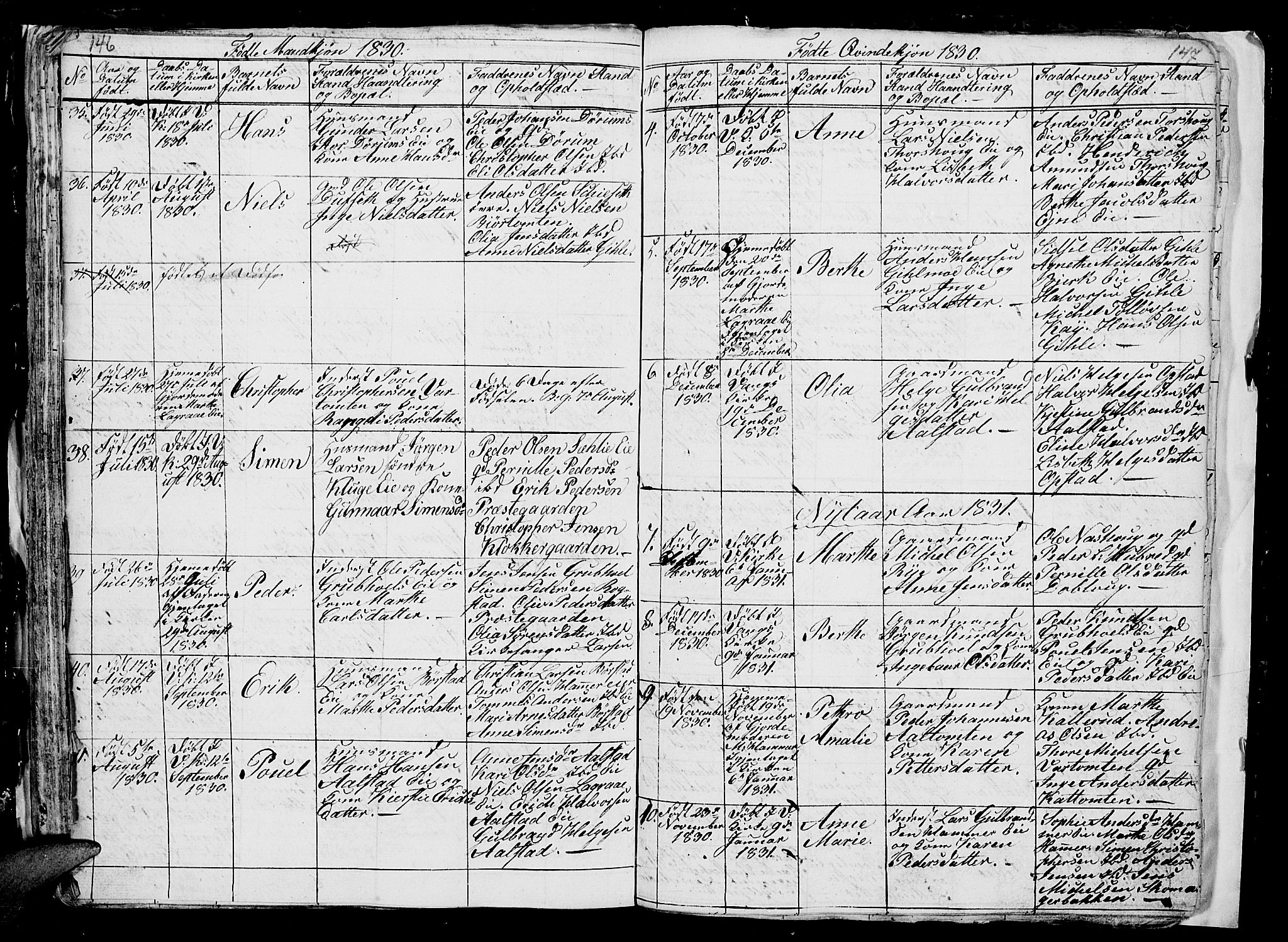 Vang prestekontor, Hedmark, SAH/PREST-008/H/Ha/Hab/L0006: Parish register (copy) no. 6, 1819-1832, p. 146-147