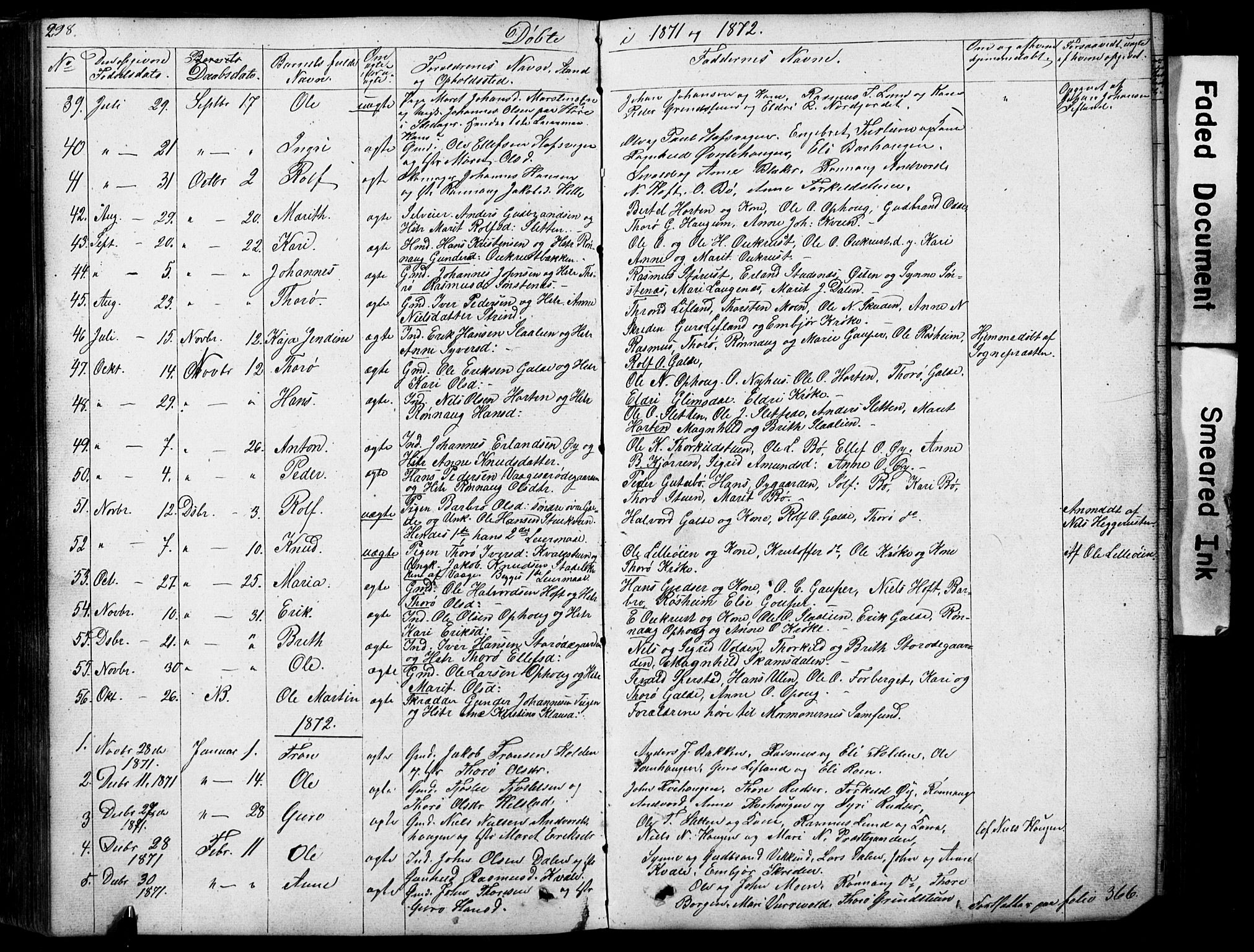 Lom prestekontor, SAH/PREST-070/L/L0012: Parish register (copy) no. 12, 1845-1873, p. 298-299