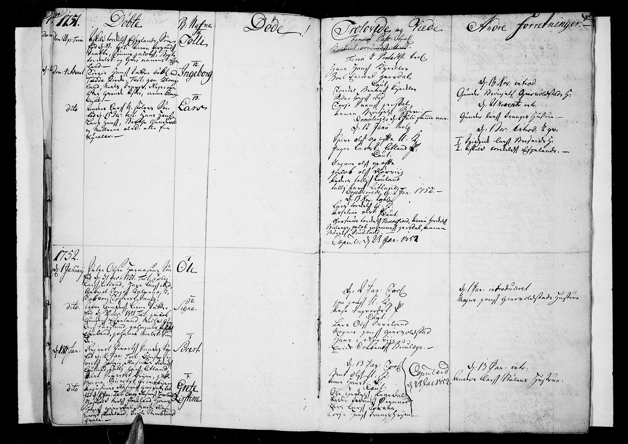 Lista sokneprestkontor, AV/SAK-1111-0027/F/Fa/L0002: Parish register (official) no. A 2 /2, 1726-1753, p. 94-95