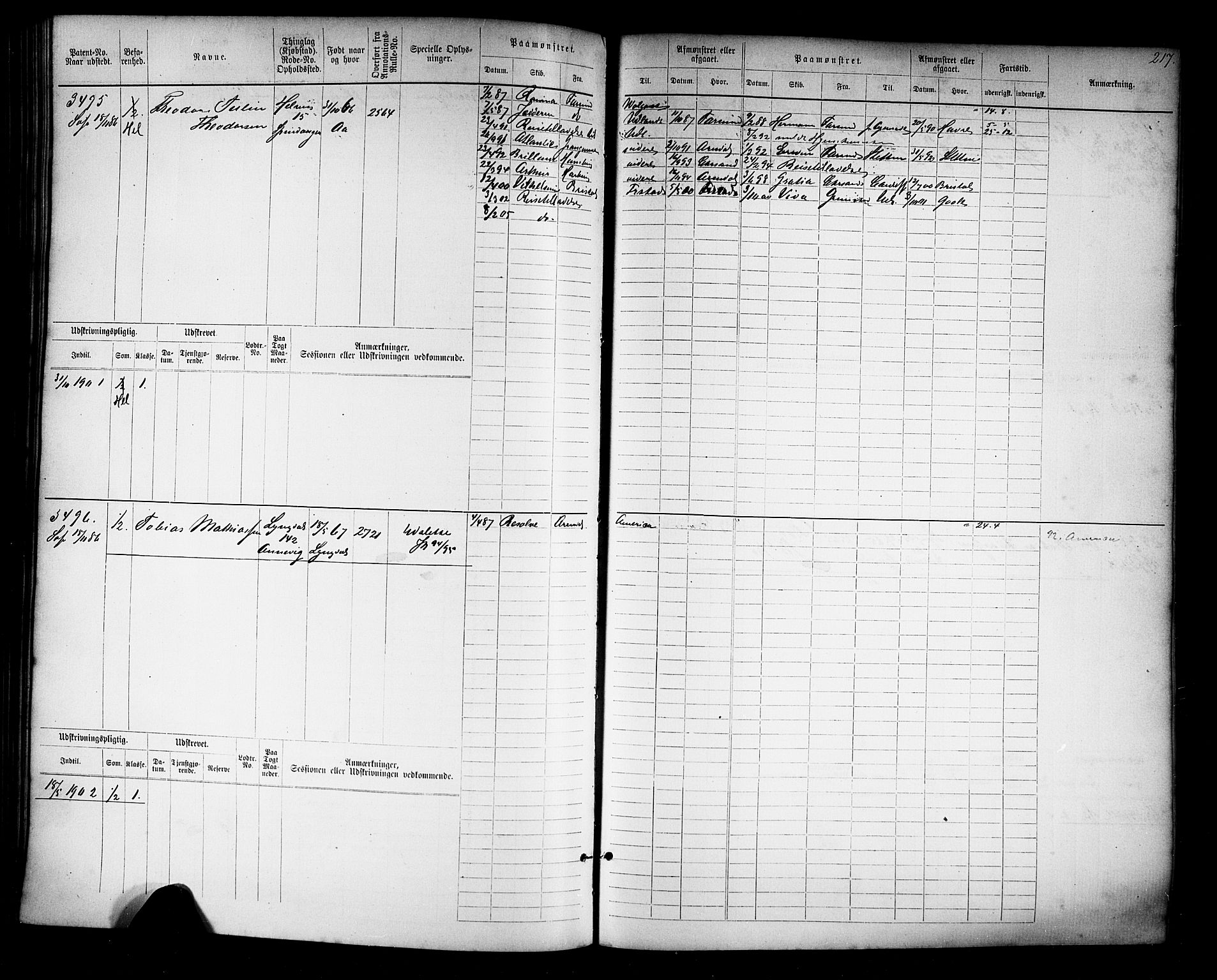 Farsund mønstringskrets, AV/SAK-2031-0017/F/Fb/L0019: Hovedrulle nr 3067-3832, Z-11, 1882-1922, p. 221