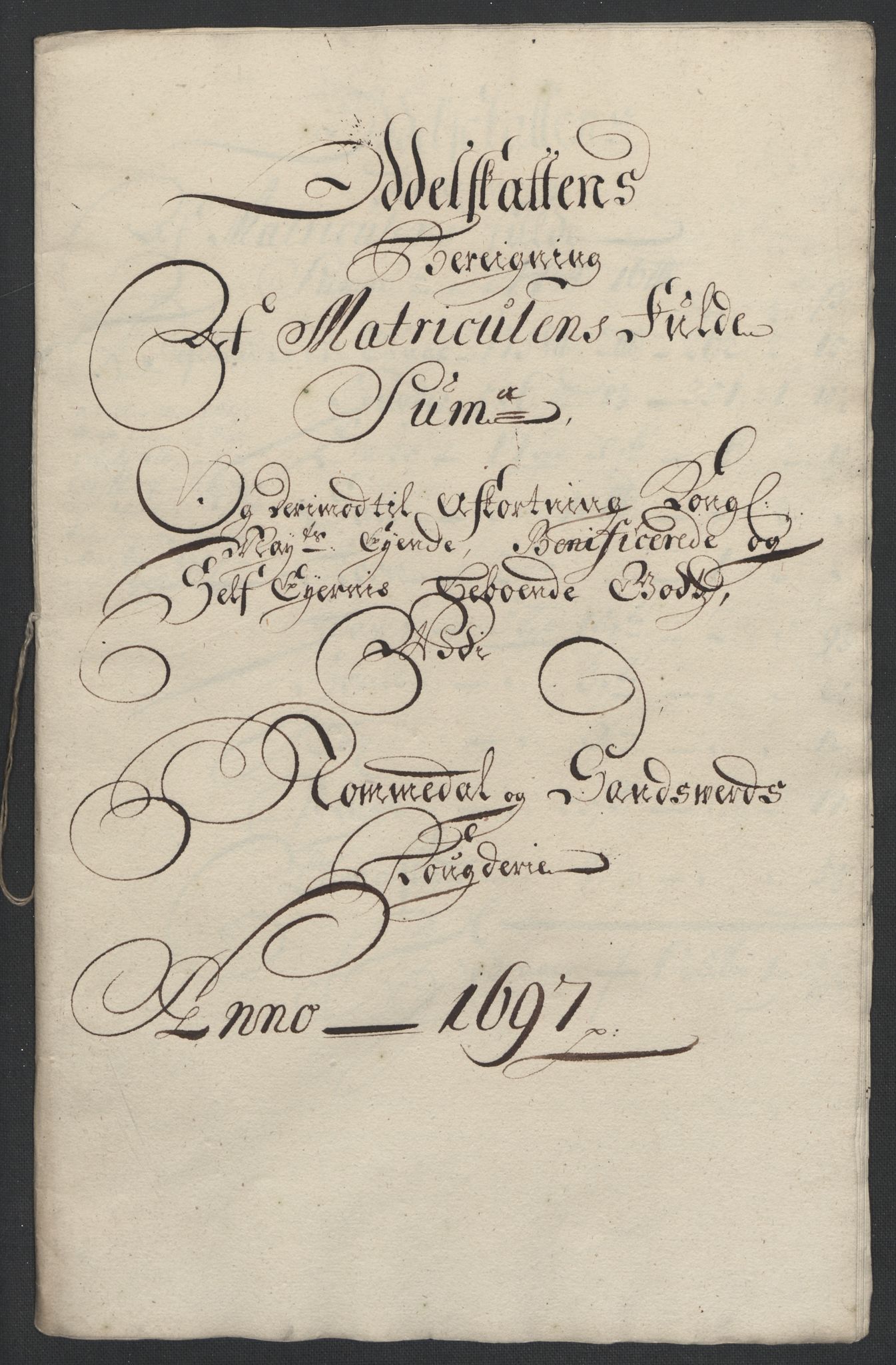 Rentekammeret inntil 1814, Reviderte regnskaper, Fogderegnskap, AV/RA-EA-4092/R24/L1576: Fogderegnskap Numedal og Sandsvær, 1696-1697, p. 308