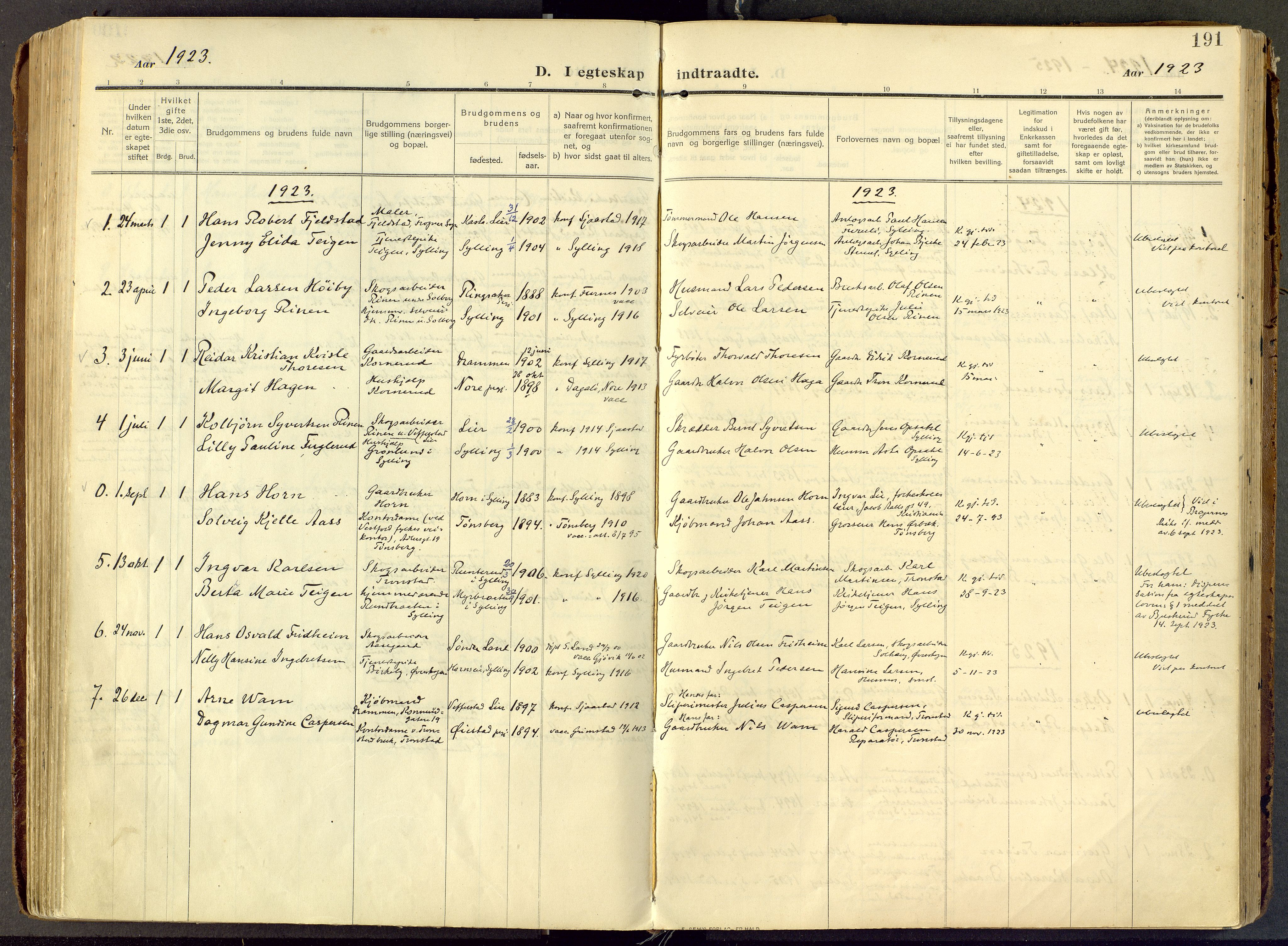 Parish register (official) no. III 1, 1910-1936, p. 191