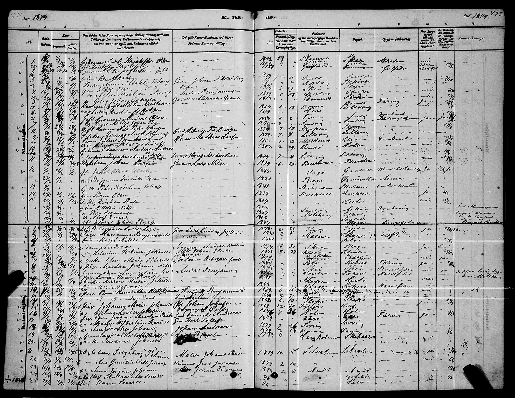 Ministerialprotokoller, klokkerbøker og fødselsregistre - Nordland, AV/SAT-A-1459/834/L0513: Parish register (copy) no. 834C04, 1877-1892, p. 433