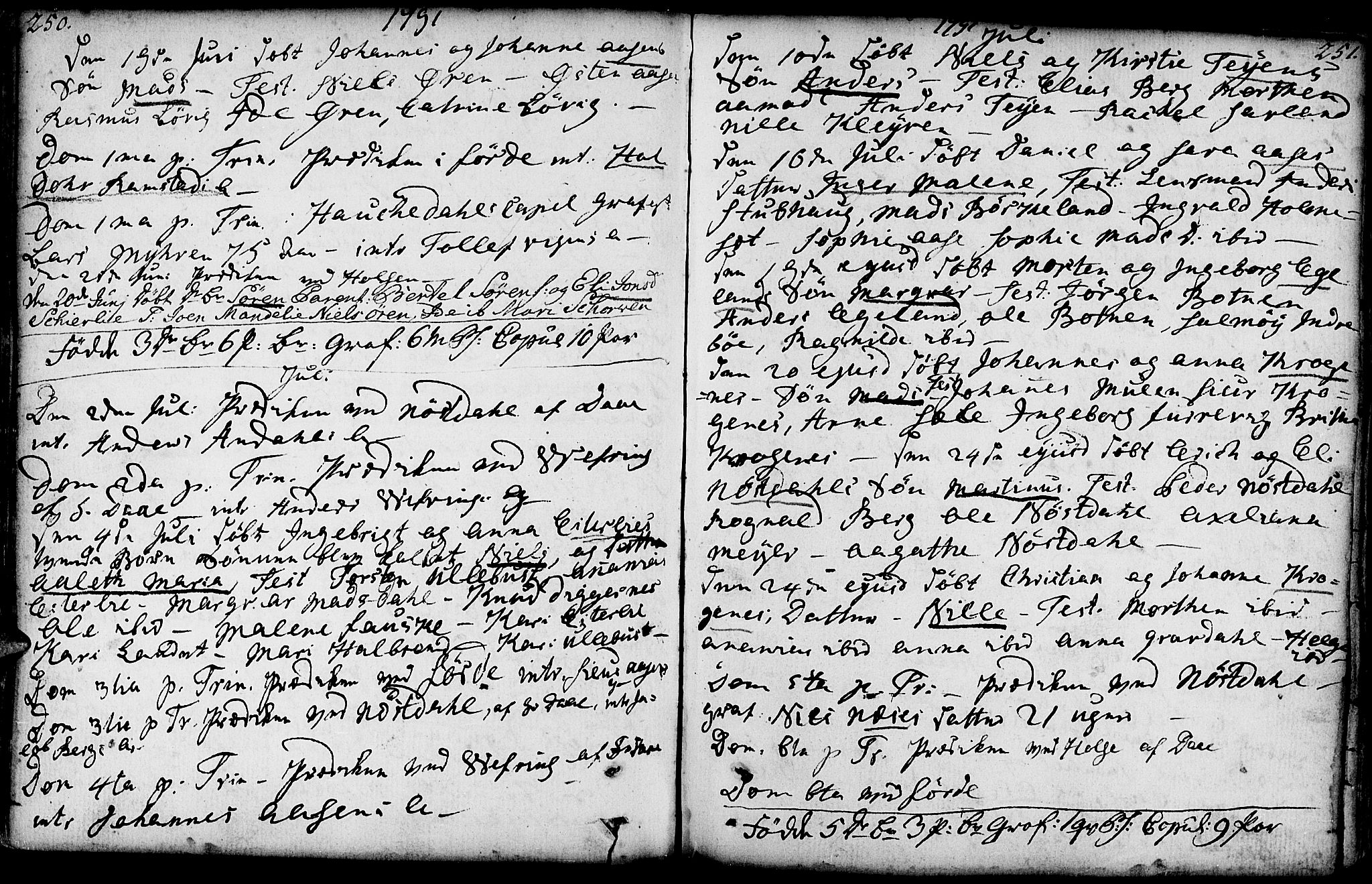 Førde sokneprestembete, AV/SAB-A-79901/H/Haa/Haaa/L0004: Parish register (official) no. A 4, 1781-1803, p. 250-251