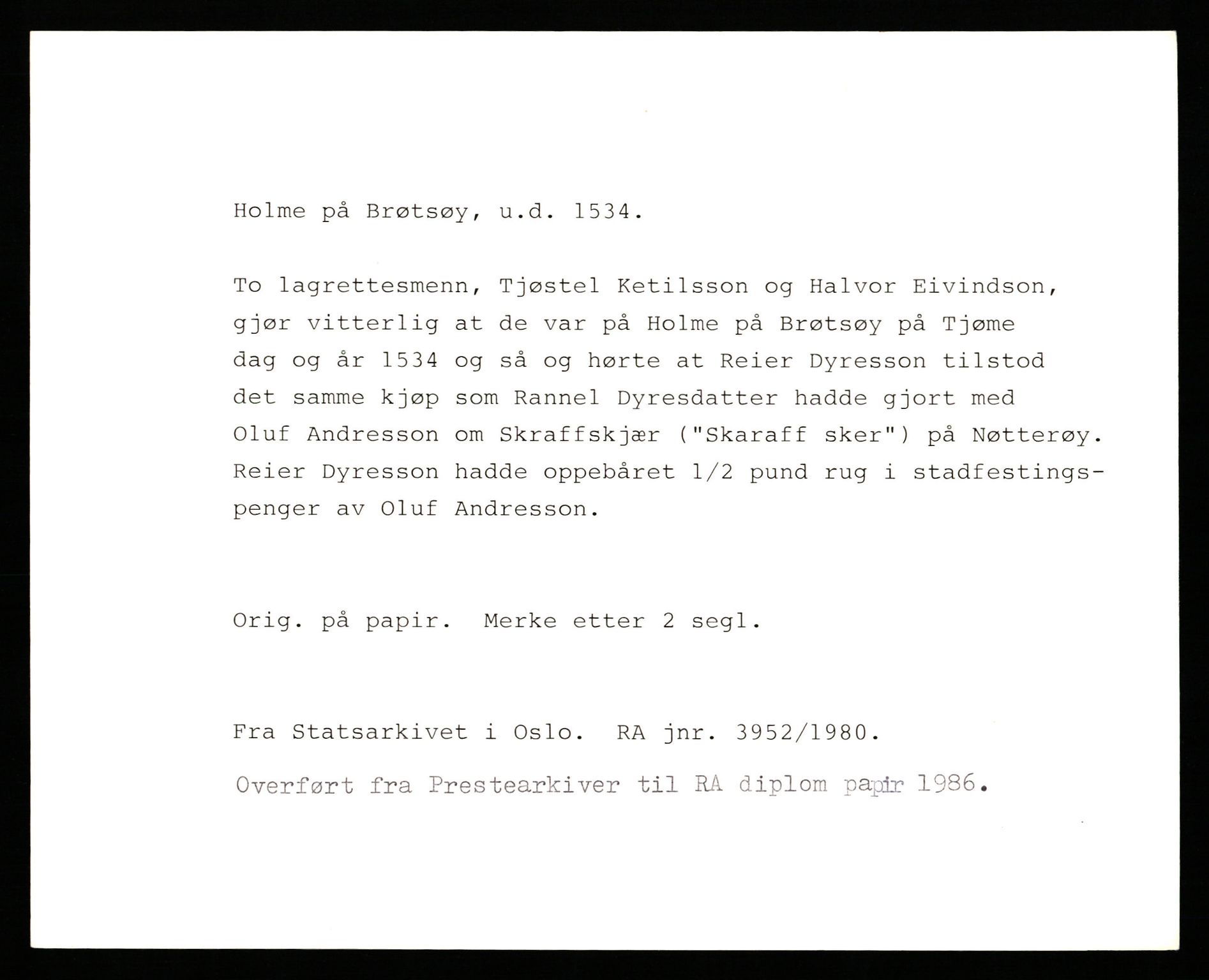 Riksarkivets diplomsamling, AV/RA-EA-5965/F35/F35b/L0001: Riksarkivets diplomer, seddelregister, 1307-1566, p. 215