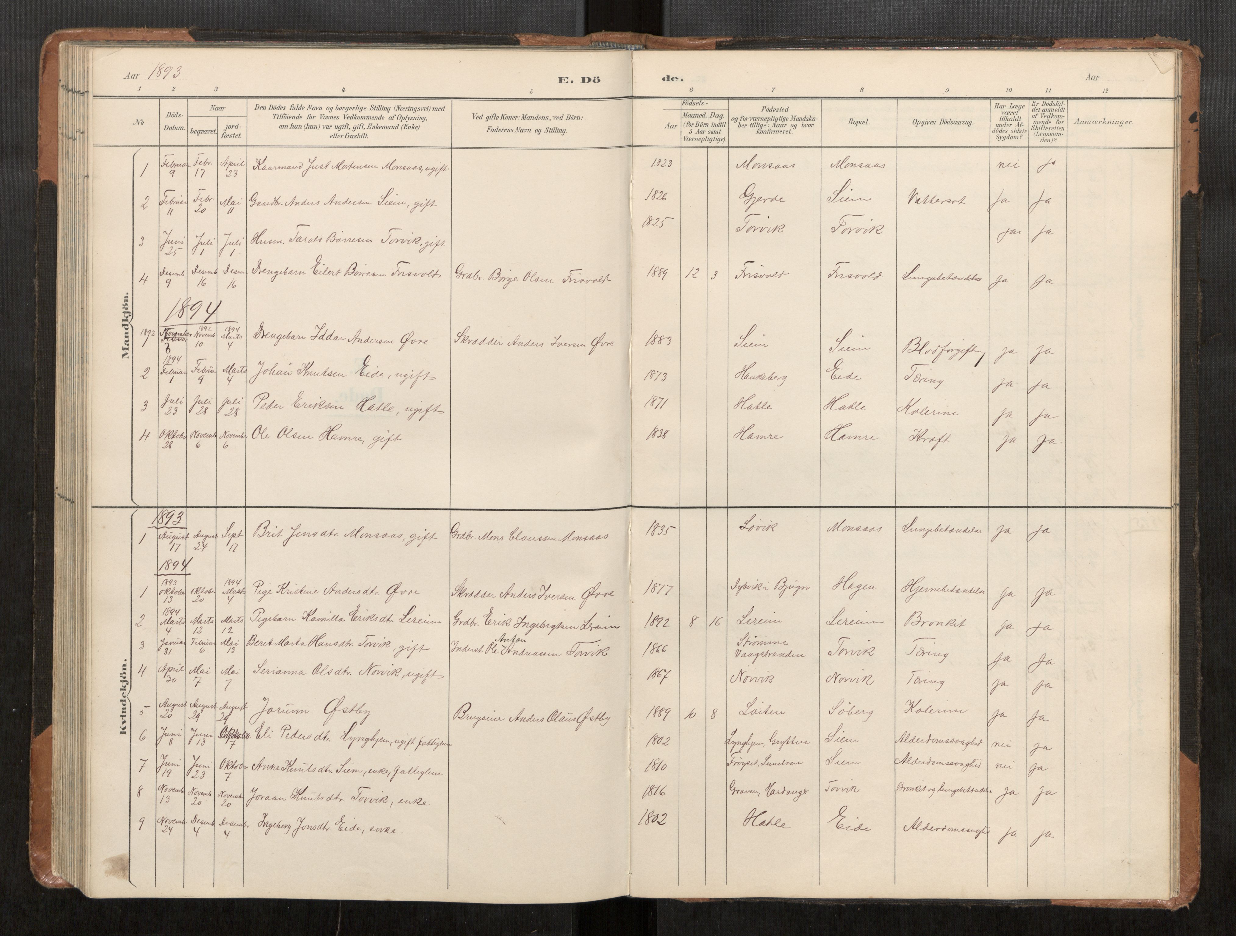 Ministerialprotokoller, klokkerbøker og fødselsregistre - Møre og Romsdal, AV/SAT-A-1454/542/L0561: Parish register (copy) no. 542C03, 1893-1931