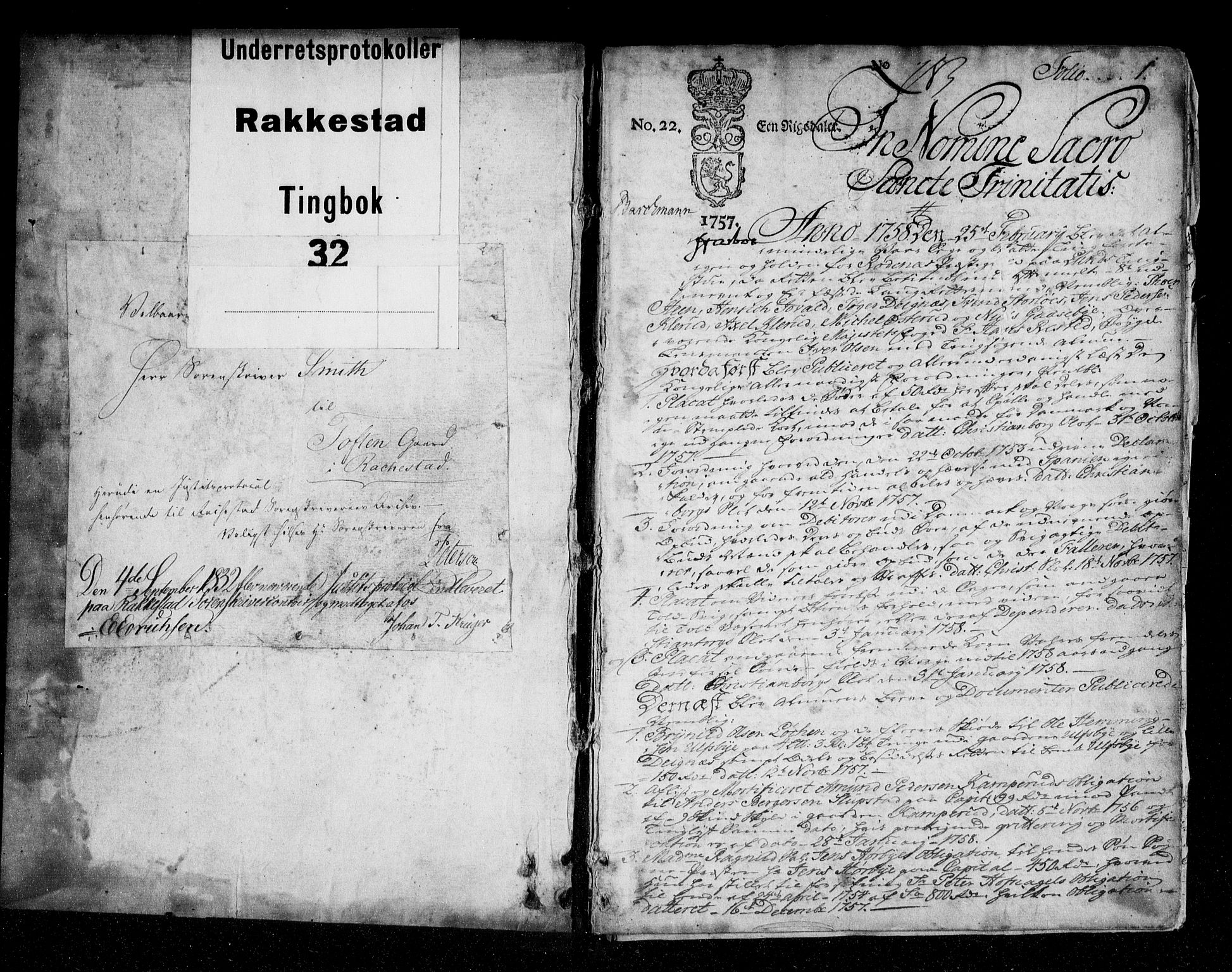 Rakkestad sorenskriveri, SAO/A-10686/F/Fb/L0032: Tingbøker, 1758-1767, p. 0b-1a