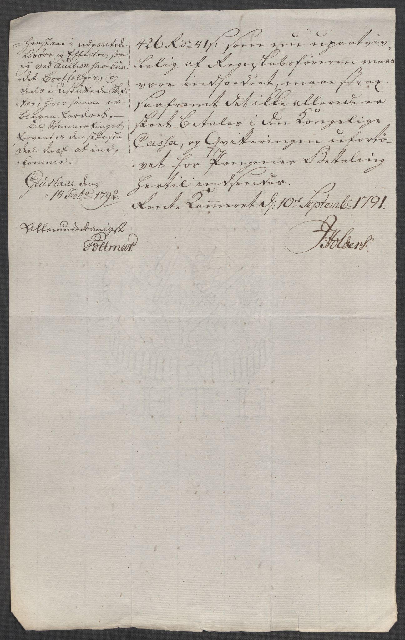 Rentekammeret inntil 1814, Reviderte regnskaper, Mindre regnskaper, RA/EA-4068/Rf/Rfe/L0040: Ryfylke fogderi, Råbyggelaget fogderi, Salten fogderi, 1789, p. 210