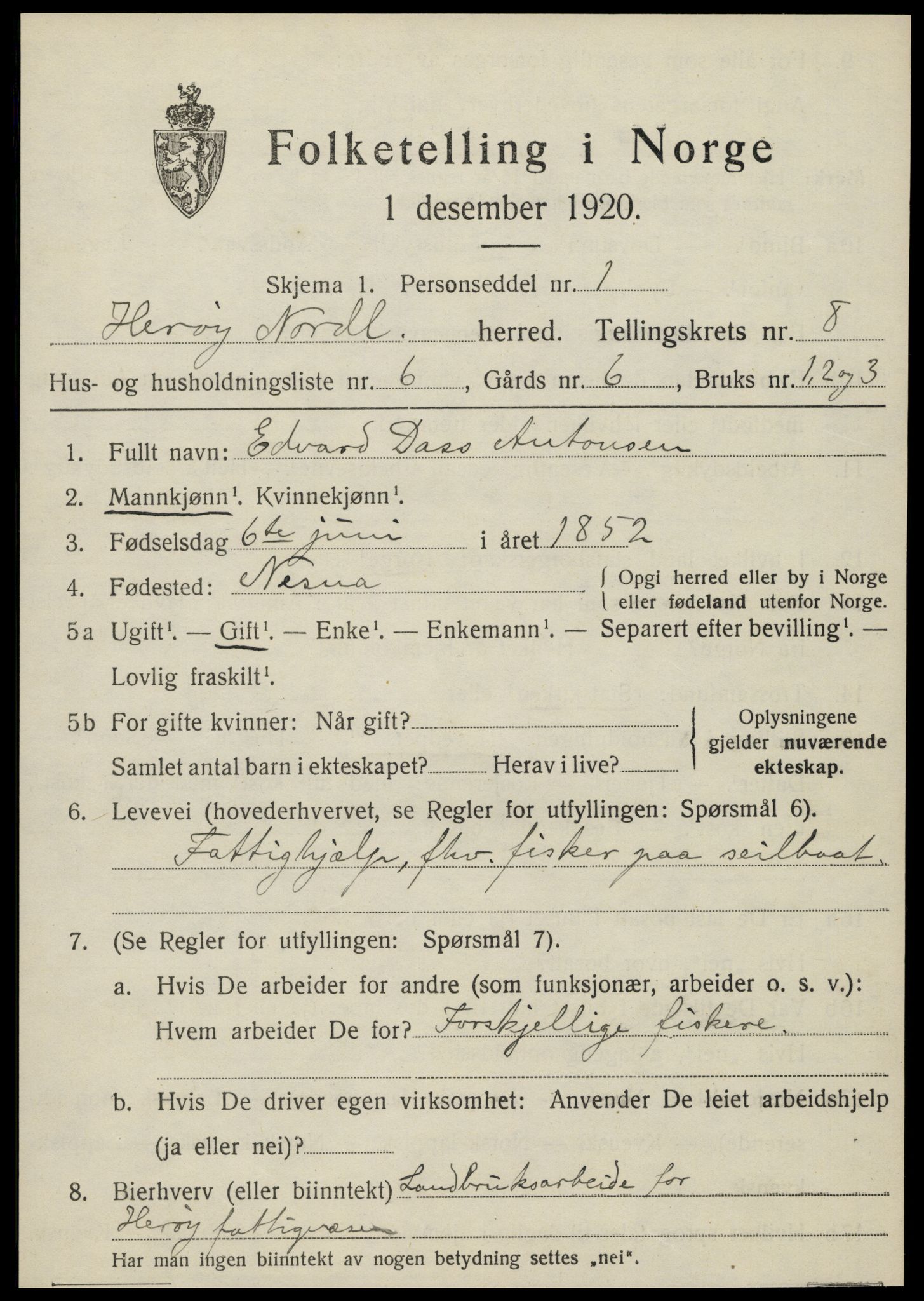 SAT, 1920 census for Herøy, 1920, p. 5026