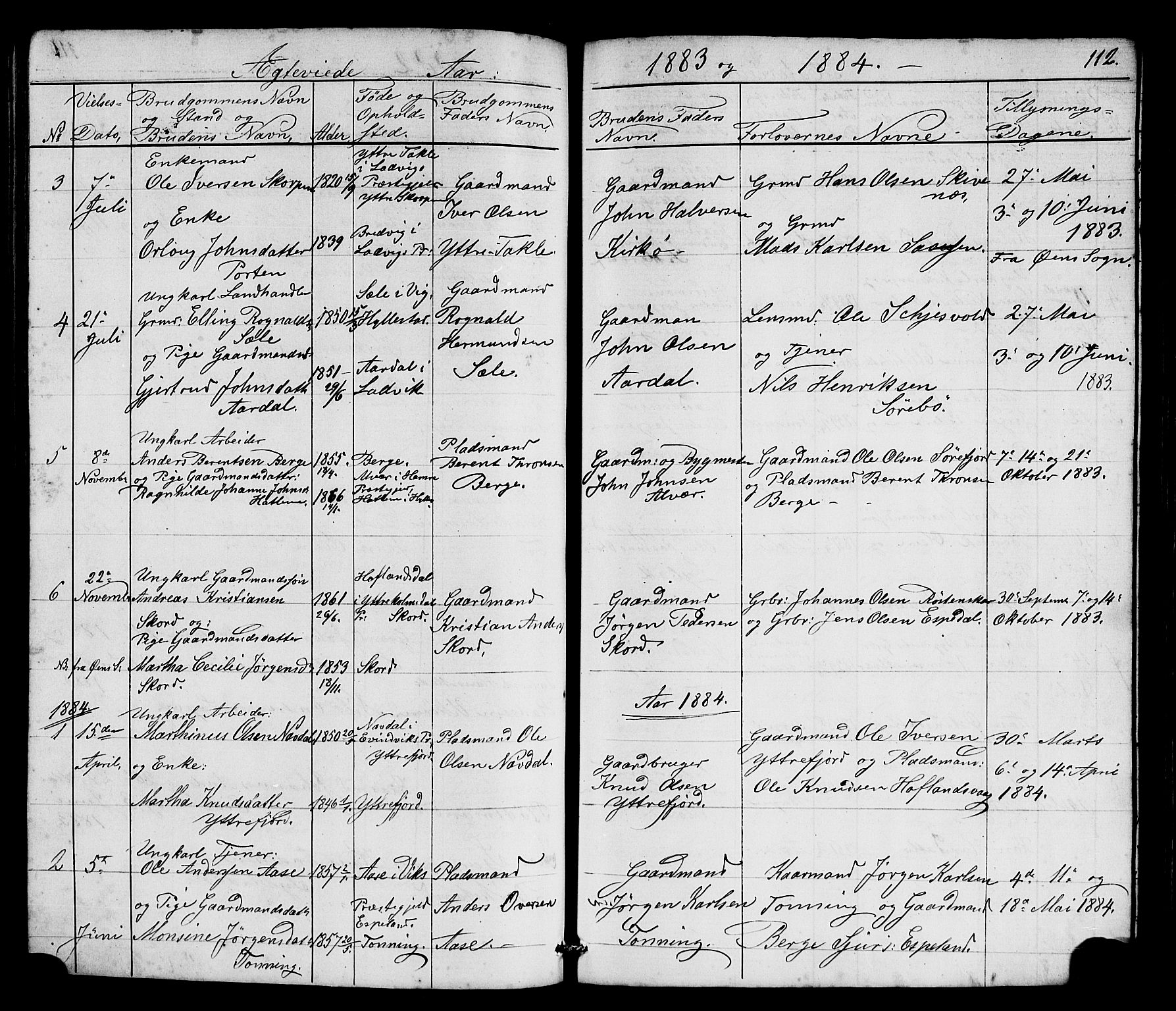 Hyllestad sokneprestembete, SAB/A-80401: Parish register (copy) no. A 2, 1876-1906, p. 112