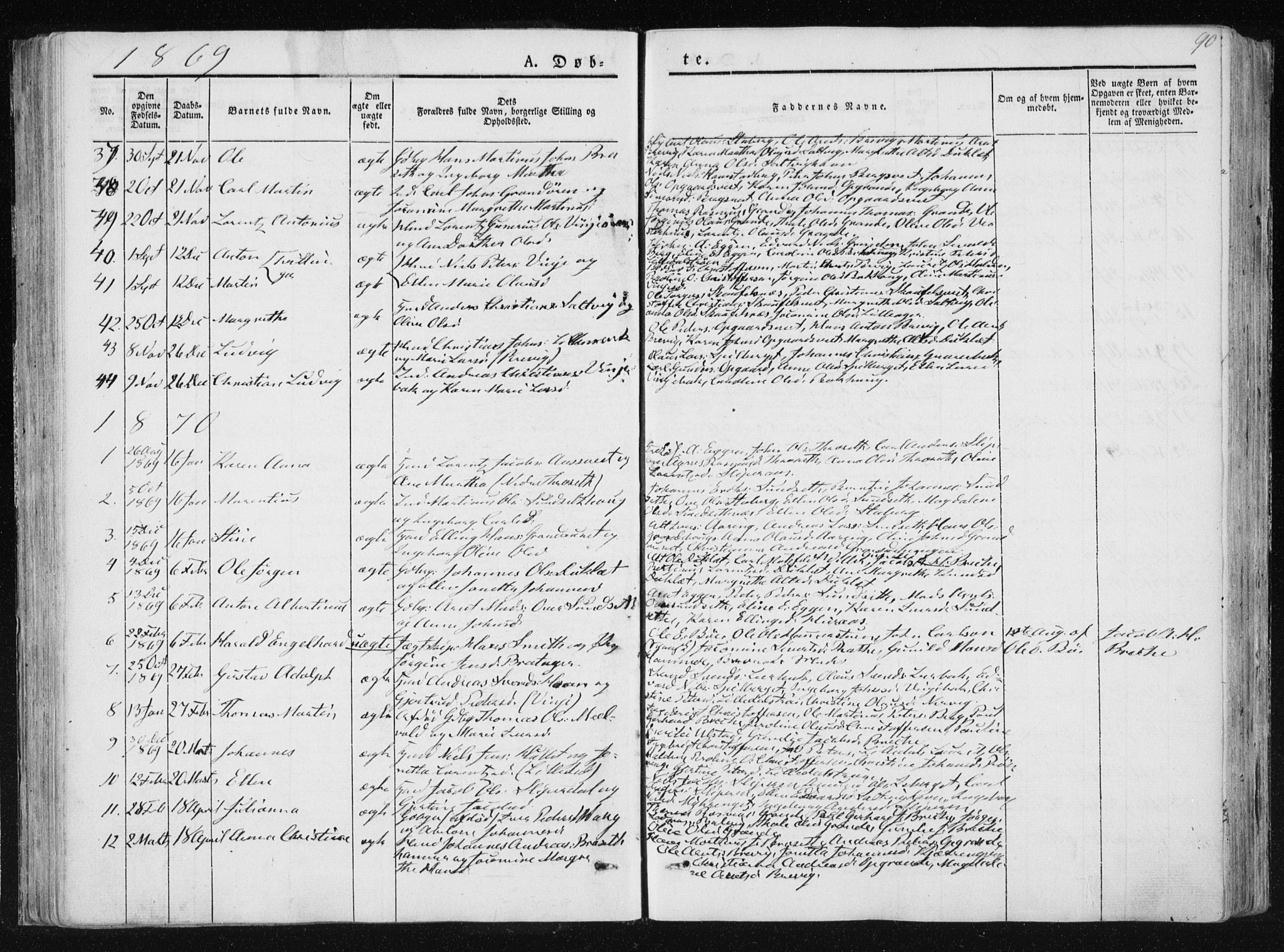 Ministerialprotokoller, klokkerbøker og fødselsregistre - Nord-Trøndelag, AV/SAT-A-1458/733/L0323: Parish register (official) no. 733A02, 1843-1870, p. 90