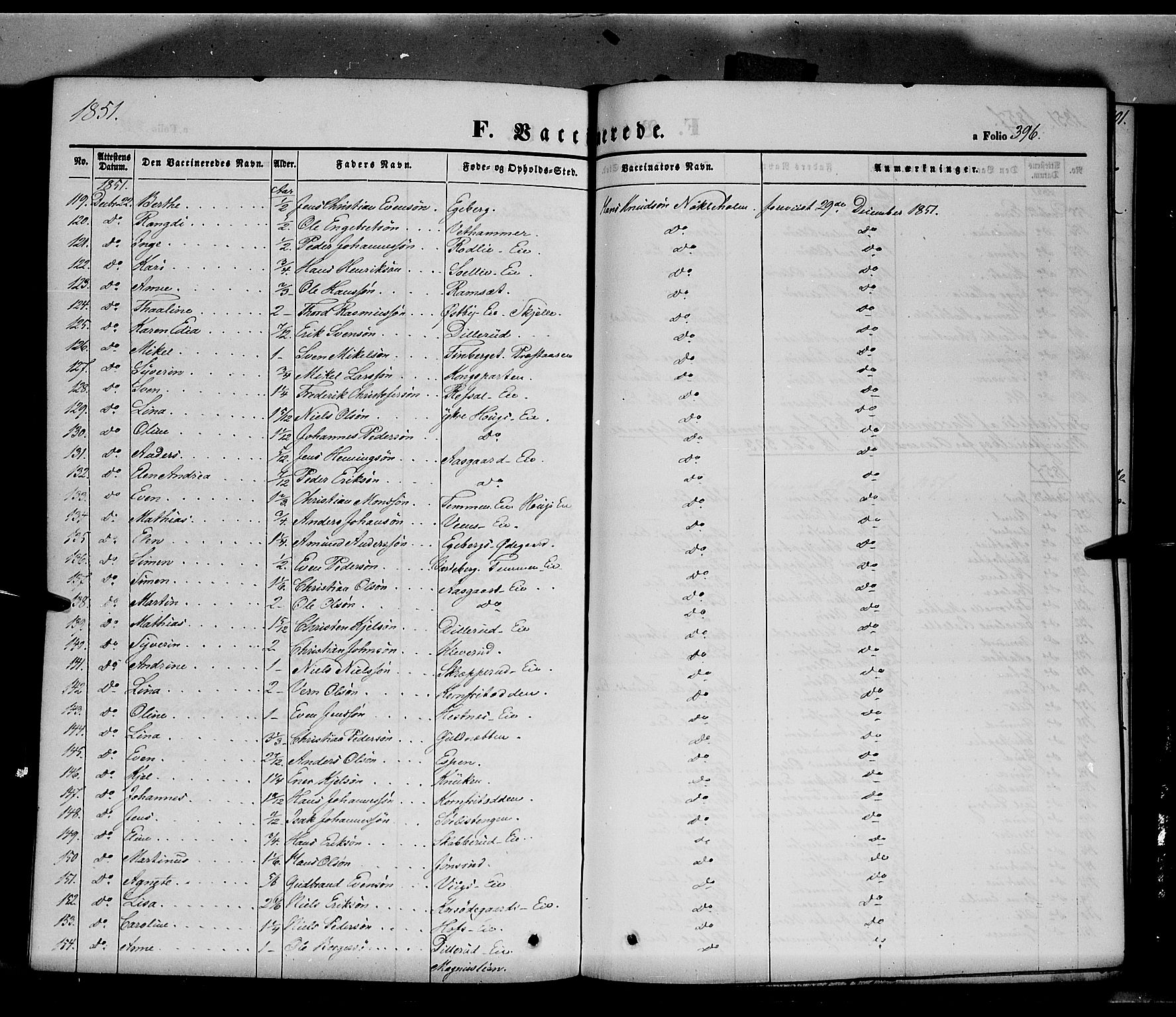 Stange prestekontor, SAH/PREST-002/K/L0011: Parish register (official) no. 11, 1846-1852, p. 396