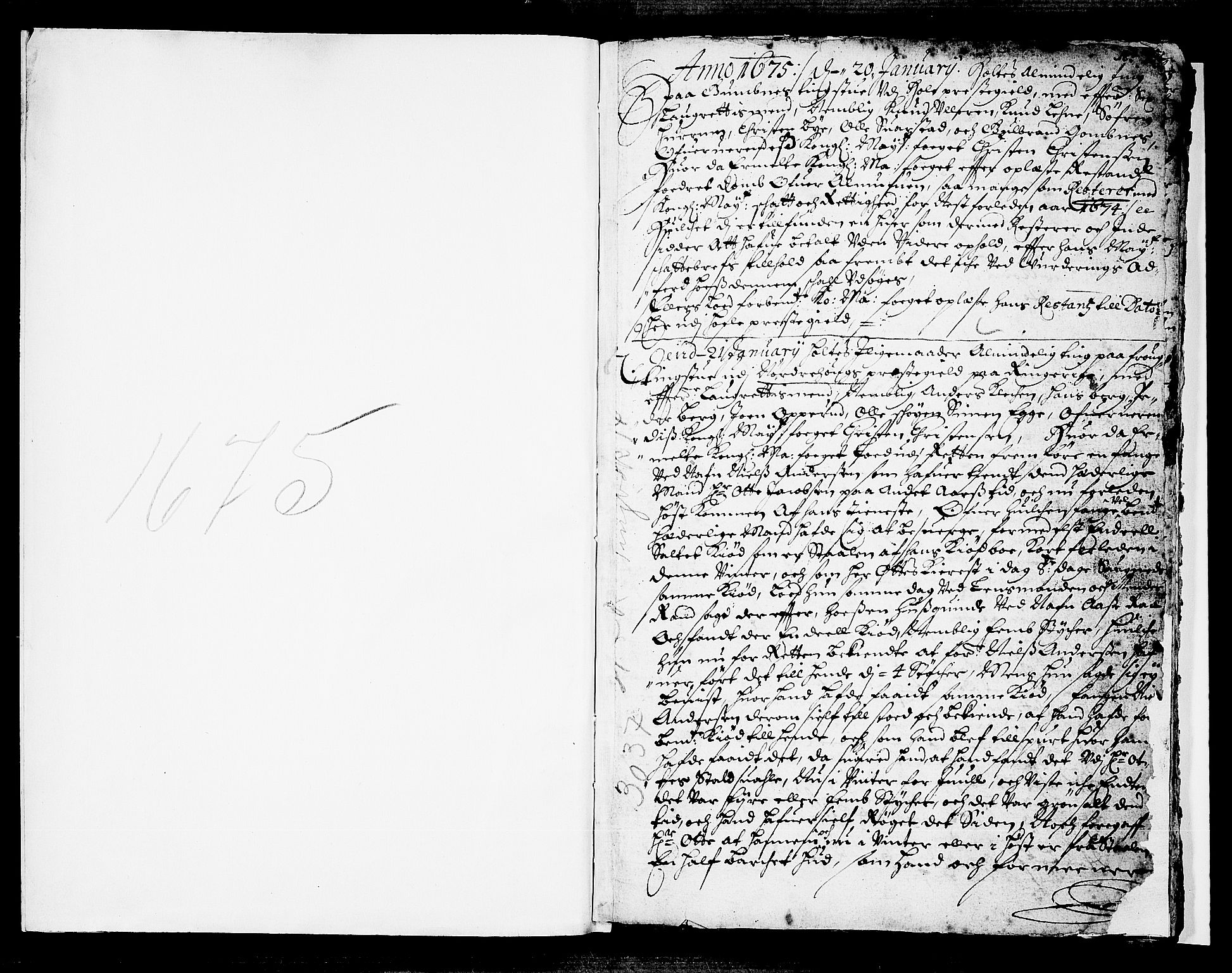 Ringerike og Hallingdal sorenskriveri, SAKO/A-81/F/Fa/Fab/L0004: Tingbok - Sorenskriveriet, 1675-1676, p. 1
