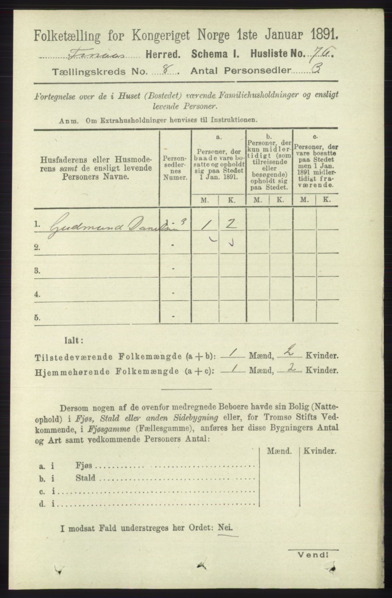 RA, 1891 census for 1218 Finnås, 1891, p. 3370