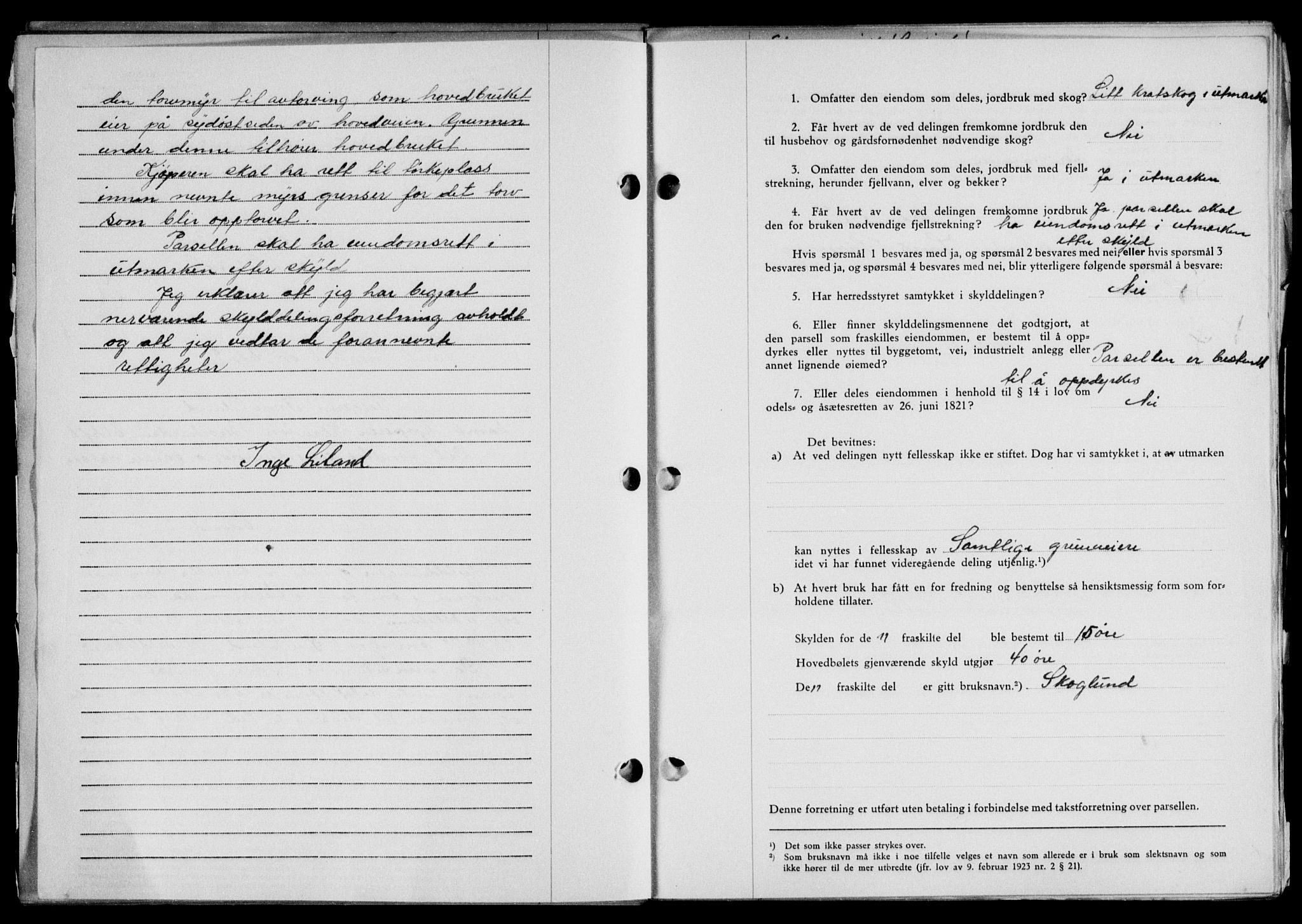 Lofoten sorenskriveri, SAT/A-0017/1/2/2C/L0015a: Mortgage book no. 15a, 1946-1947, Diary no: : 1822/1946