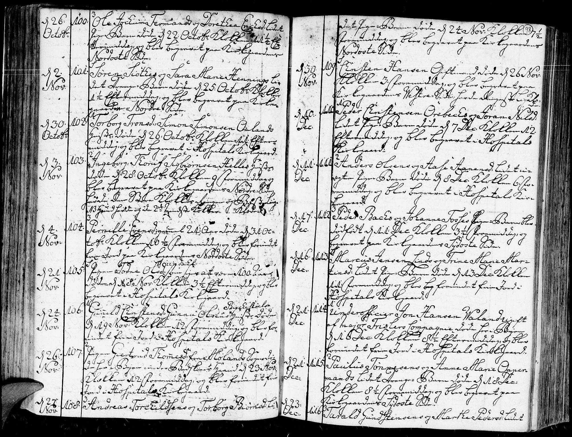 Kristiansand domprosti, AV/SAK-1112-0006/F/Fa/L0004: Parish register (official) no. A 4, 1762-1794, p. 98