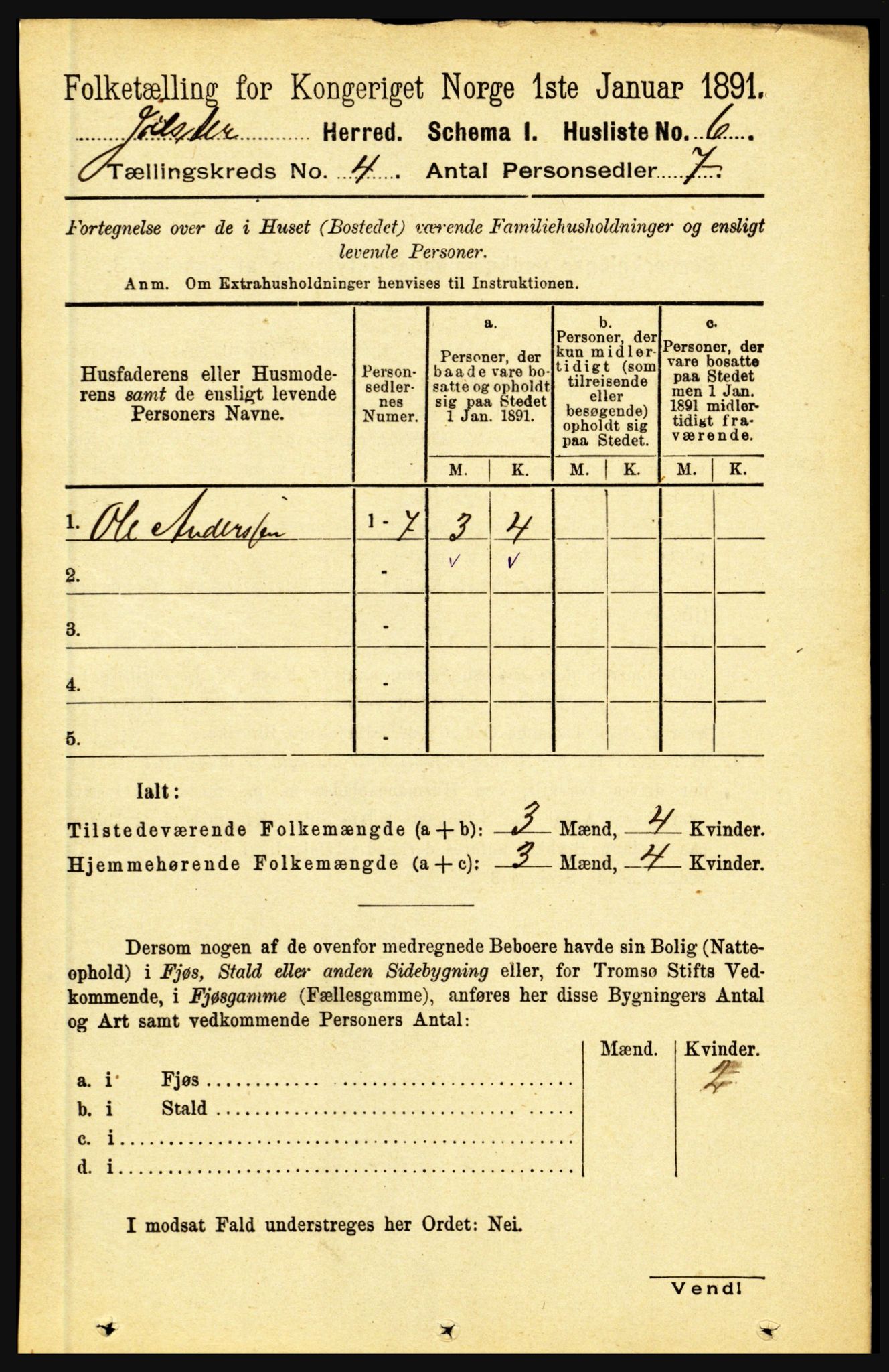 RA, 1891 census for 1431 Jølster, 1891, p. 1333