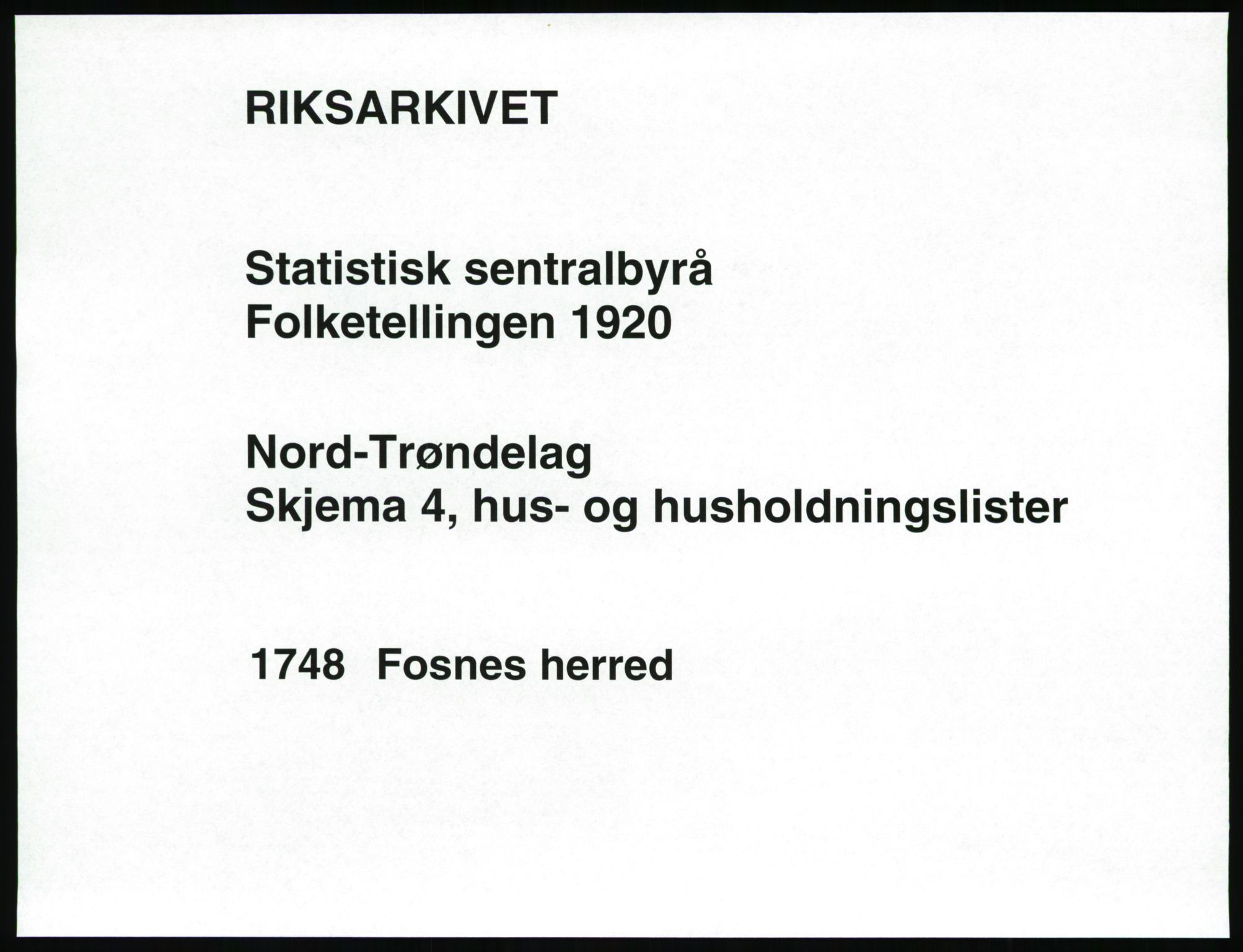 SAT, 1920 census for Fosnes, 1920, p. 25