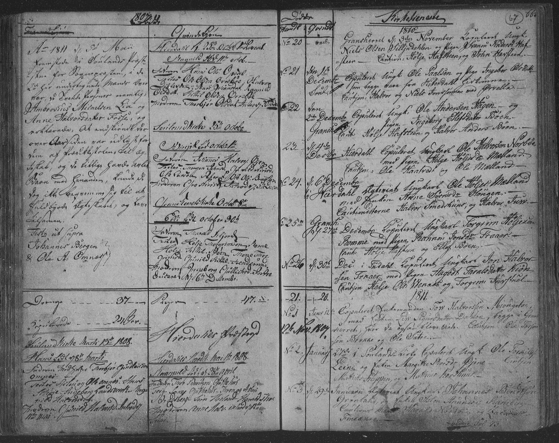 Hjartdal kirkebøker, SAKO/A-270/F/Fa/L0006: Parish register (official) no. I 6, 1801-1814, p. 67