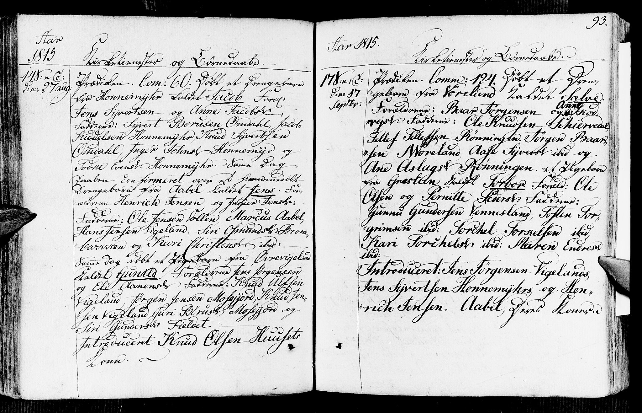 Vennesla sokneprestkontor, AV/SAK-1111-0045/Fa/Fab/L0002: Parish register (official) no. A 2, 1794-1834, p. 93