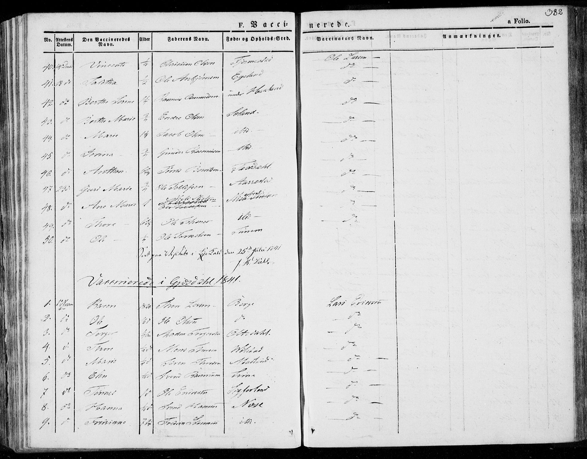 Lye sokneprestkontor, AV/SAST-A-101794/001/30BA/L0004: Parish register (official) no. A 4, 1826-1841, p. 382