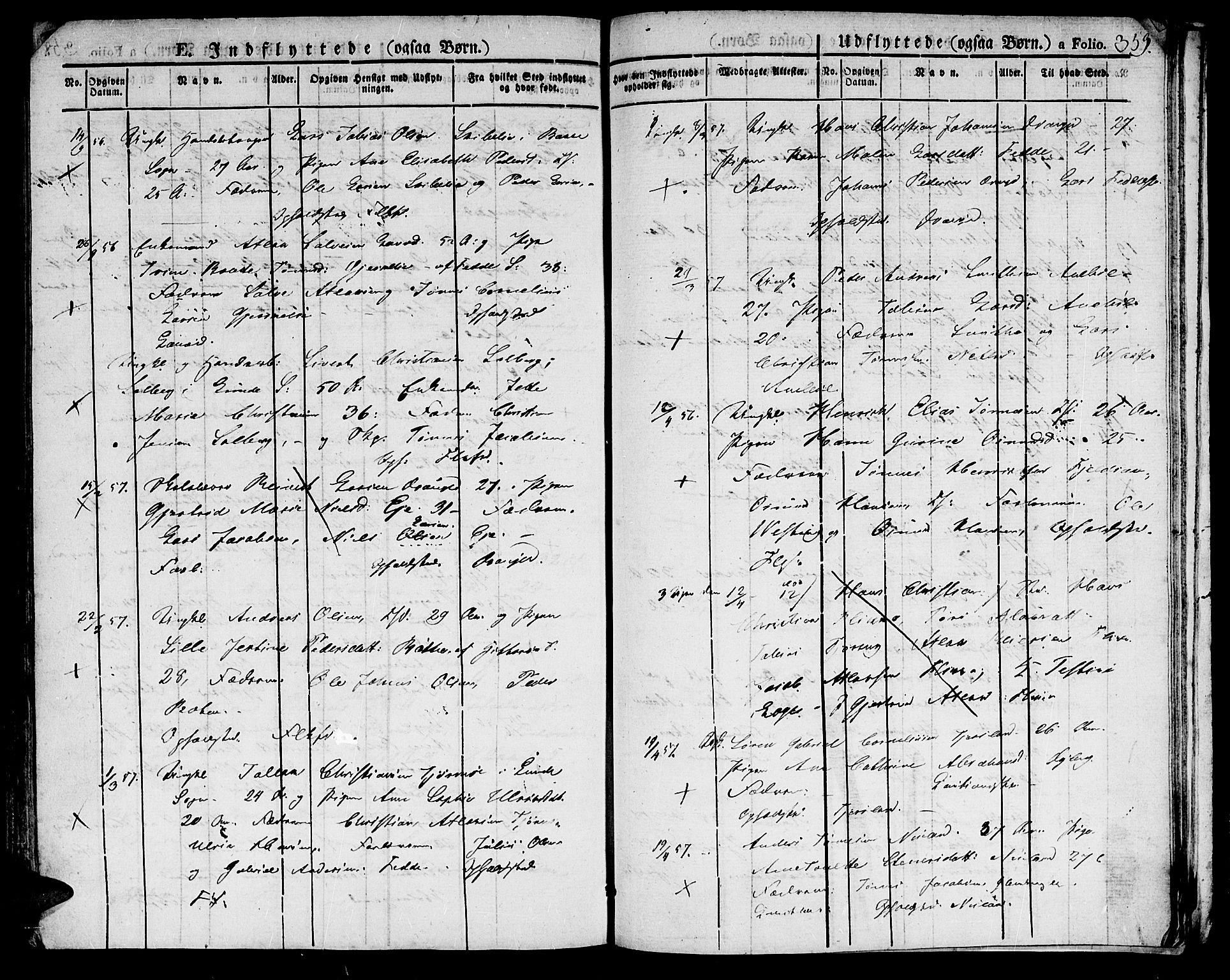 Flekkefjord sokneprestkontor, SAK/1111-0012/F/Fb/Fbc/L0004: Parish register (copy) no. B 4, 1827-1846, p. 359