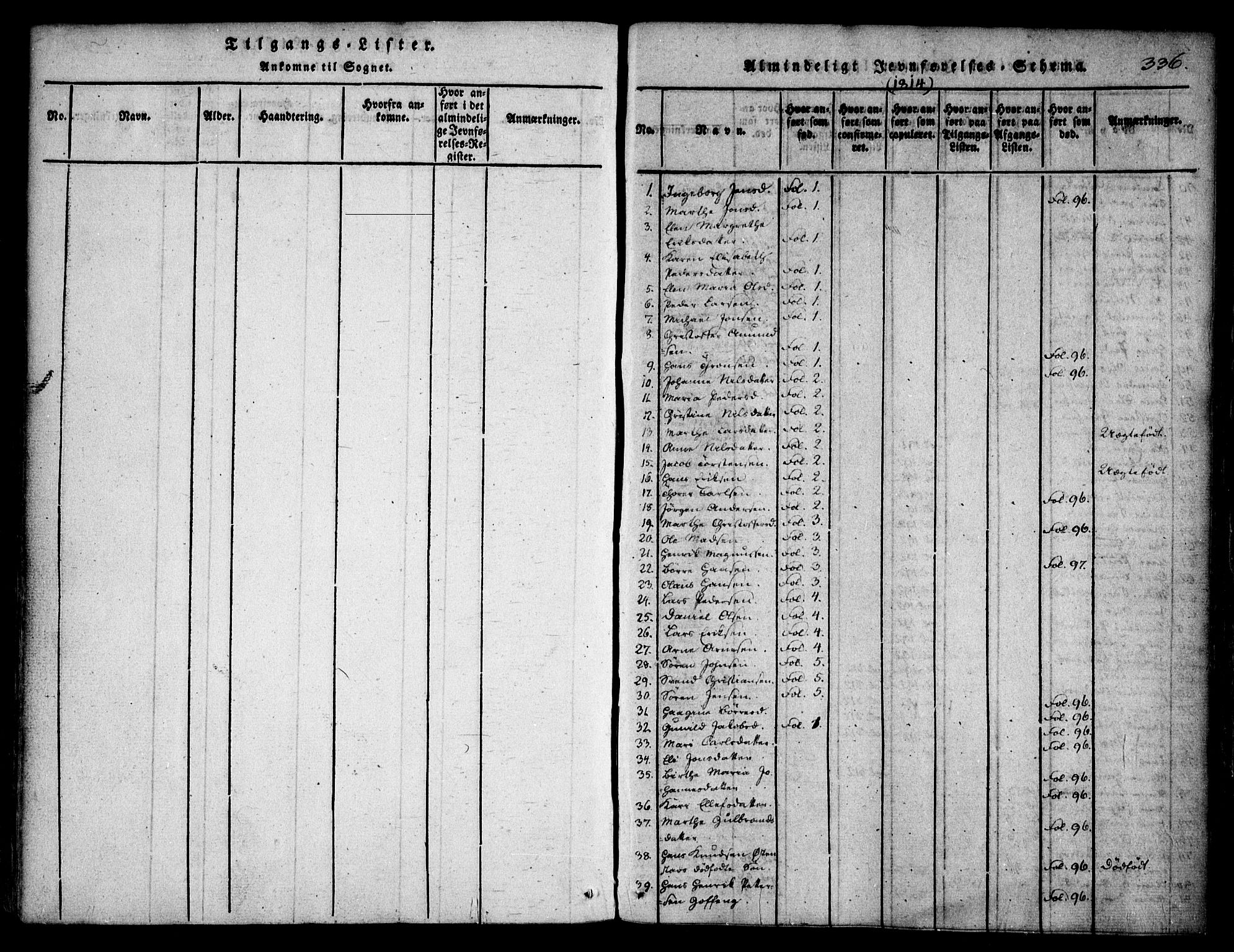 Asker prestekontor Kirkebøker, SAO/A-10256a/F/Fa/L0006: Parish register (official) no. I 6, 1814-1824, p. 336