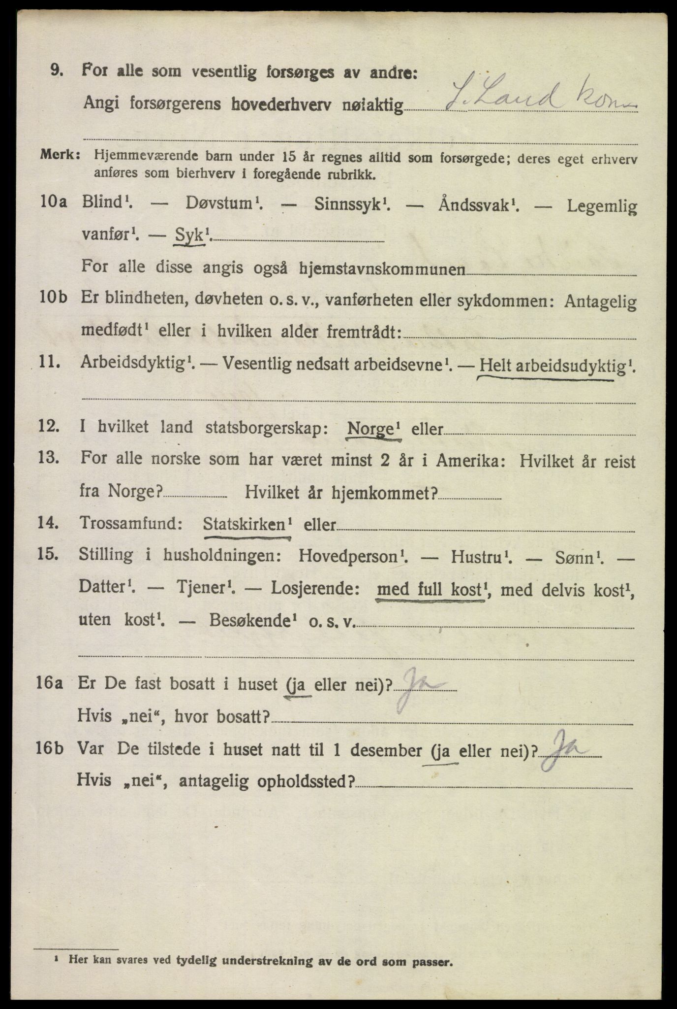 SAH, 1920 census for Søndre Land, 1920, p. 5006