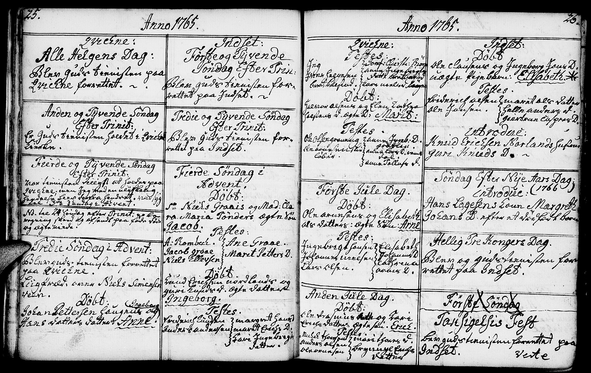 Kvikne prestekontor, SAH/PREST-064/H/Ha/Haa/L0002: Parish register (official) no. 2, 1764-1784, p. 25-26