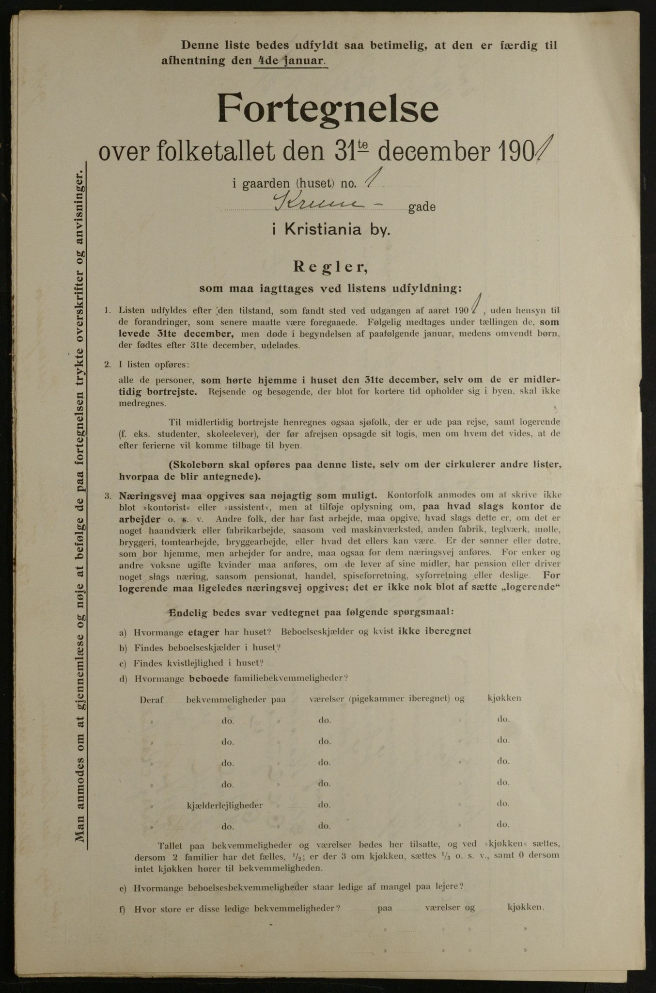 OBA, Municipal Census 1901 for Kristiania, 1901, p. 8445