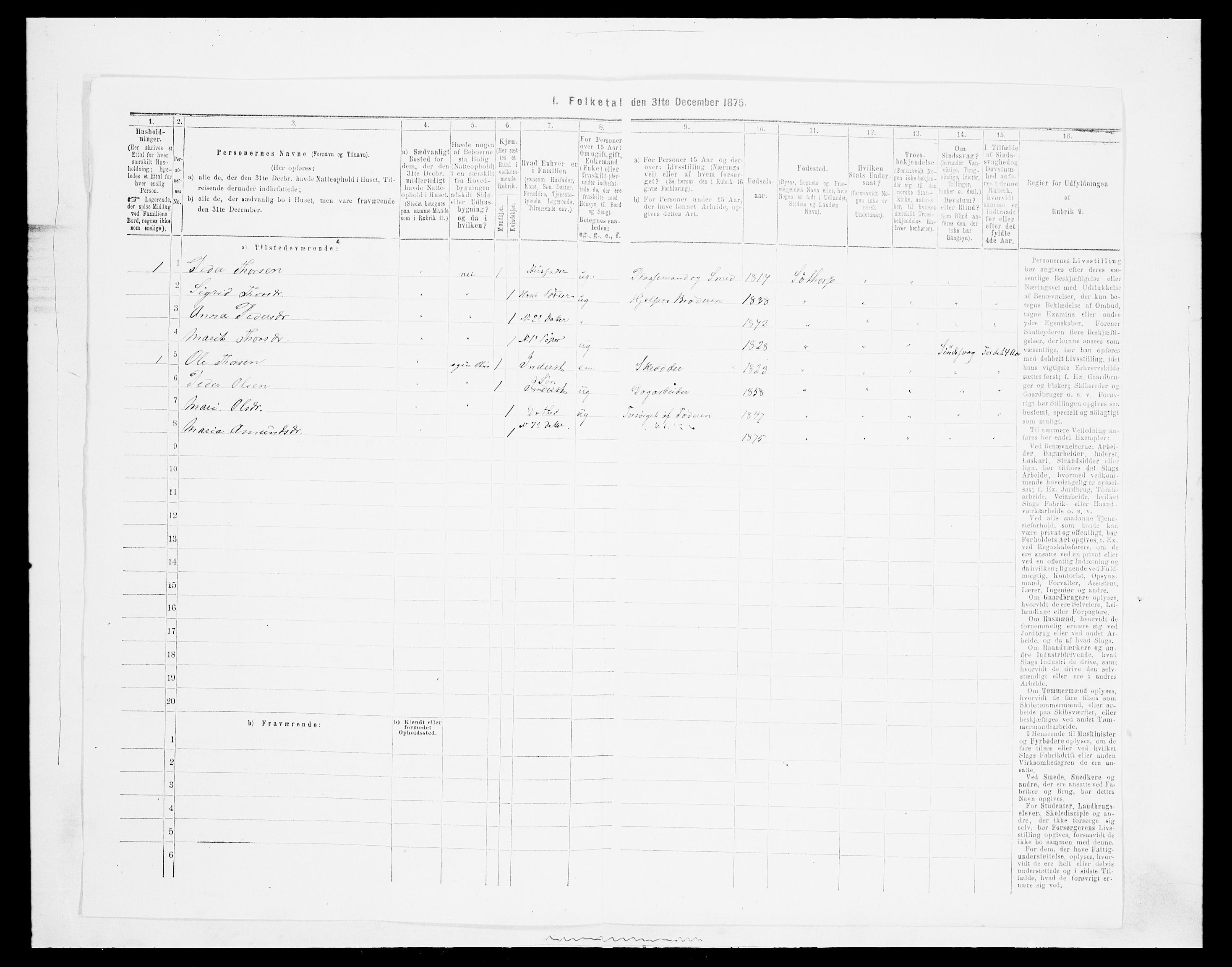 SAH, 1875 census for 0518P Nord-Fron, 1875, p. 927