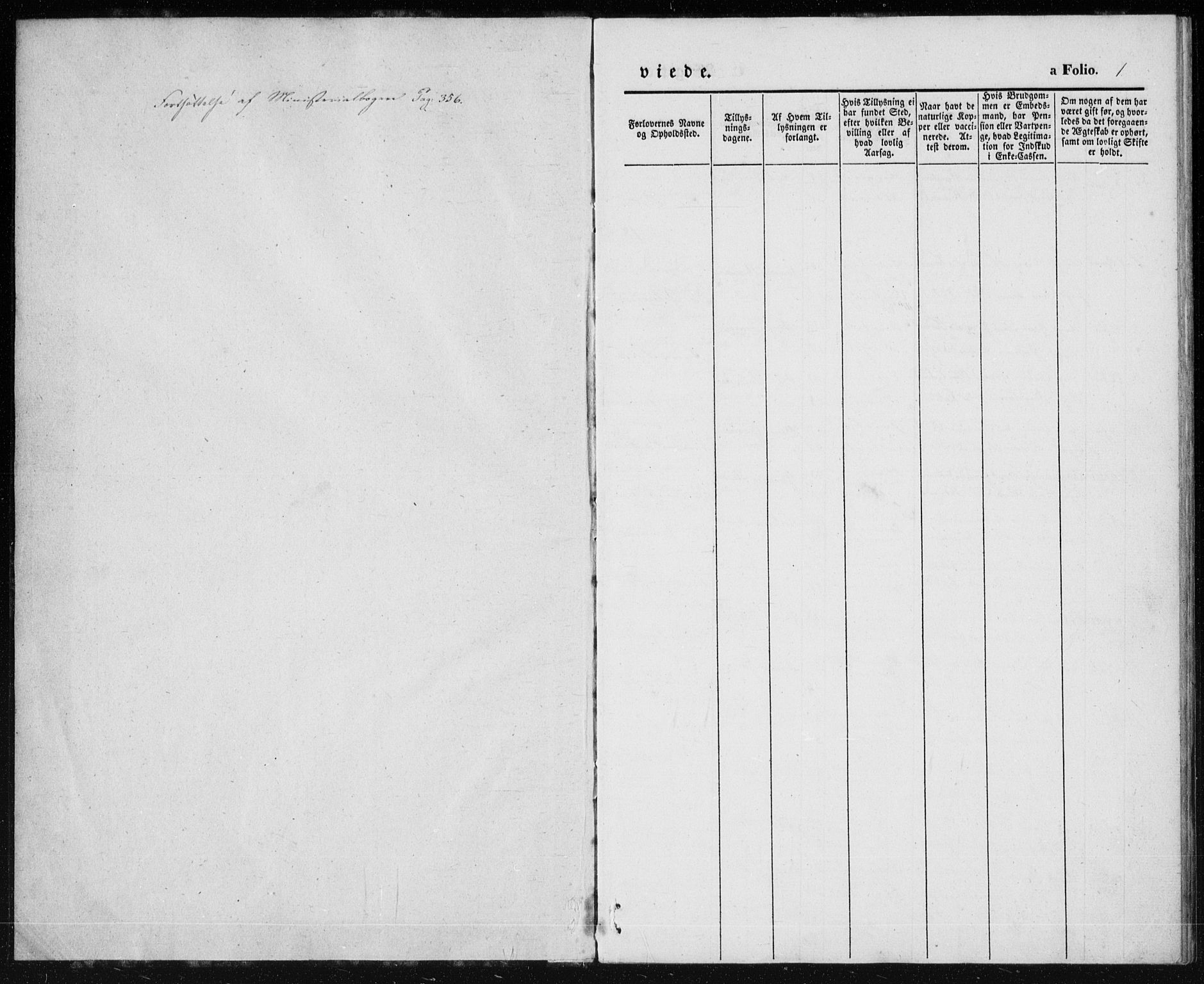 Vennesla sokneprestkontor, AV/SAK-1111-0045/Fa/Fac/L0006: Parish register (official) no. A 6, 1846-1855, p. 1
