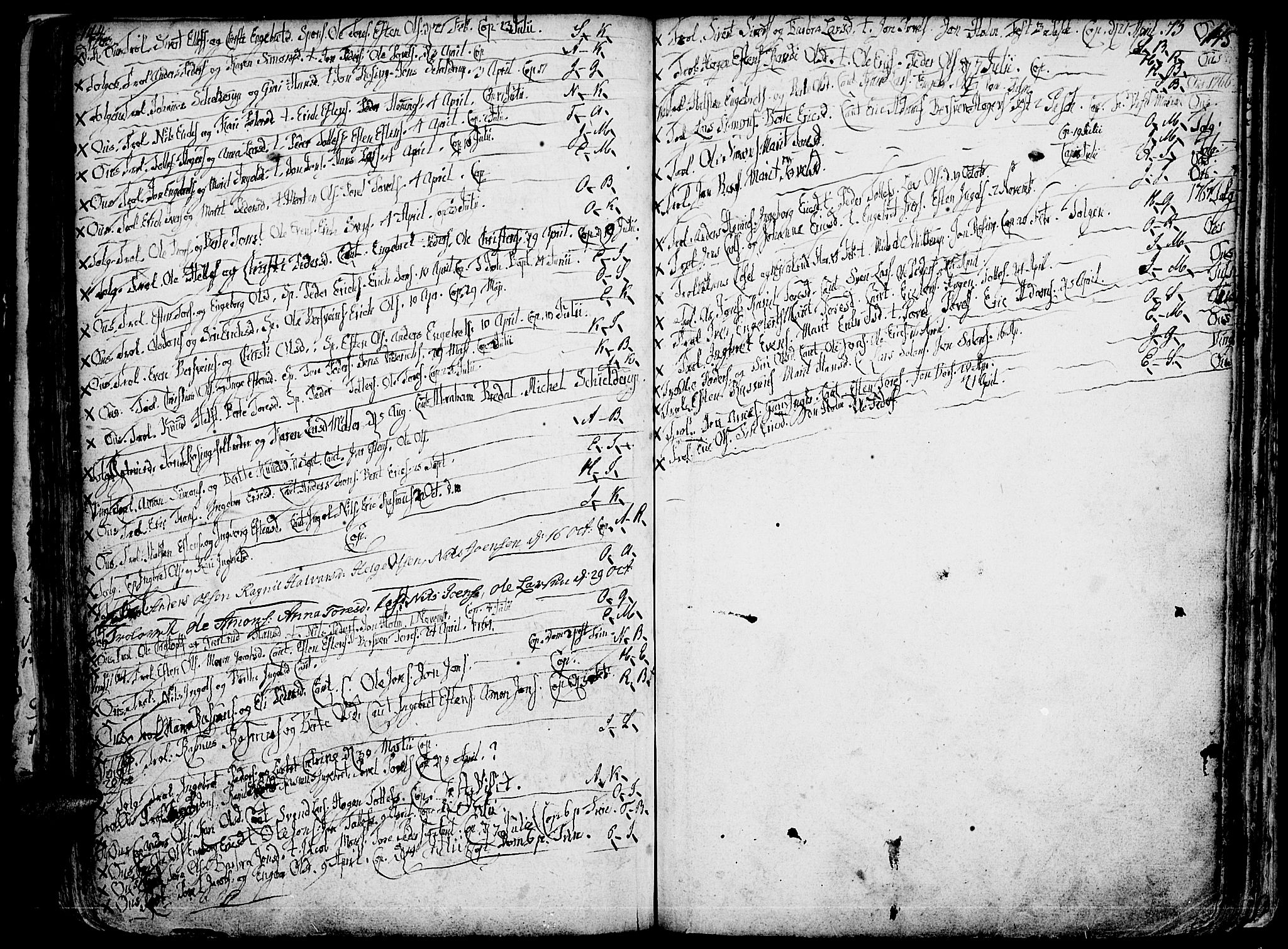 Tolga prestekontor, SAH/PREST-062/K/L0001: Parish register (official) no. 1, 1733-1767, p. 144-145