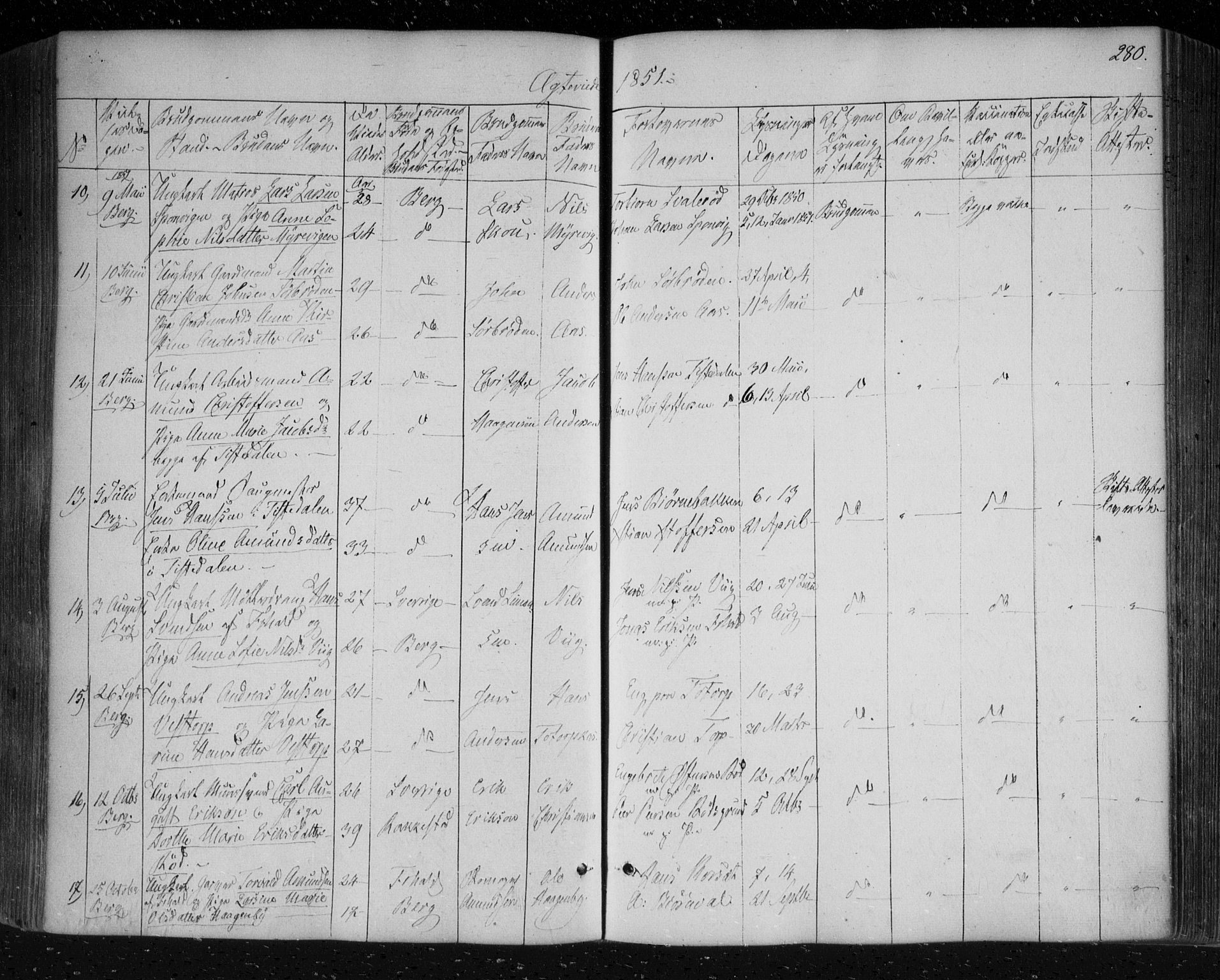 Berg prestekontor Kirkebøker, AV/SAO-A-10902/F/Fa/L0004: Parish register (official) no. I 4, 1843-1860, p. 280