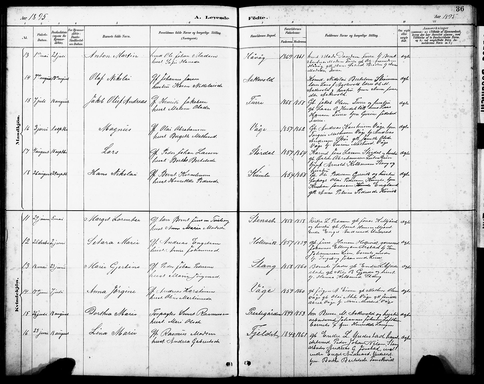 Askvoll sokneprestembete, AV/SAB-A-79501/H/Hab/Haba/L0003: Parish register (copy) no. A 3, 1886-1928, p. 36