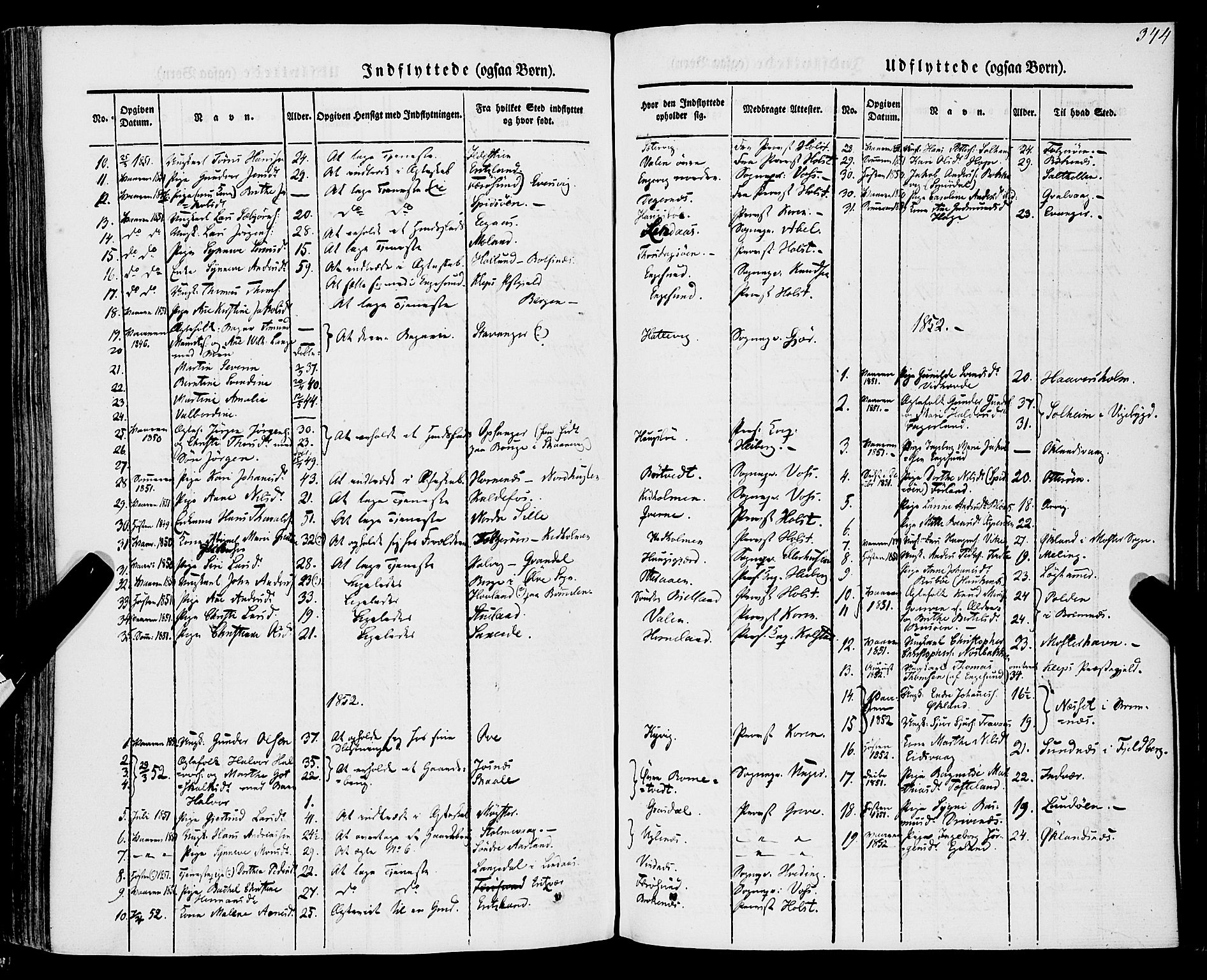Stord sokneprestembete, SAB/A-78201/H/Haa: Parish register (official) no. A 7, 1841-1861, p. 344