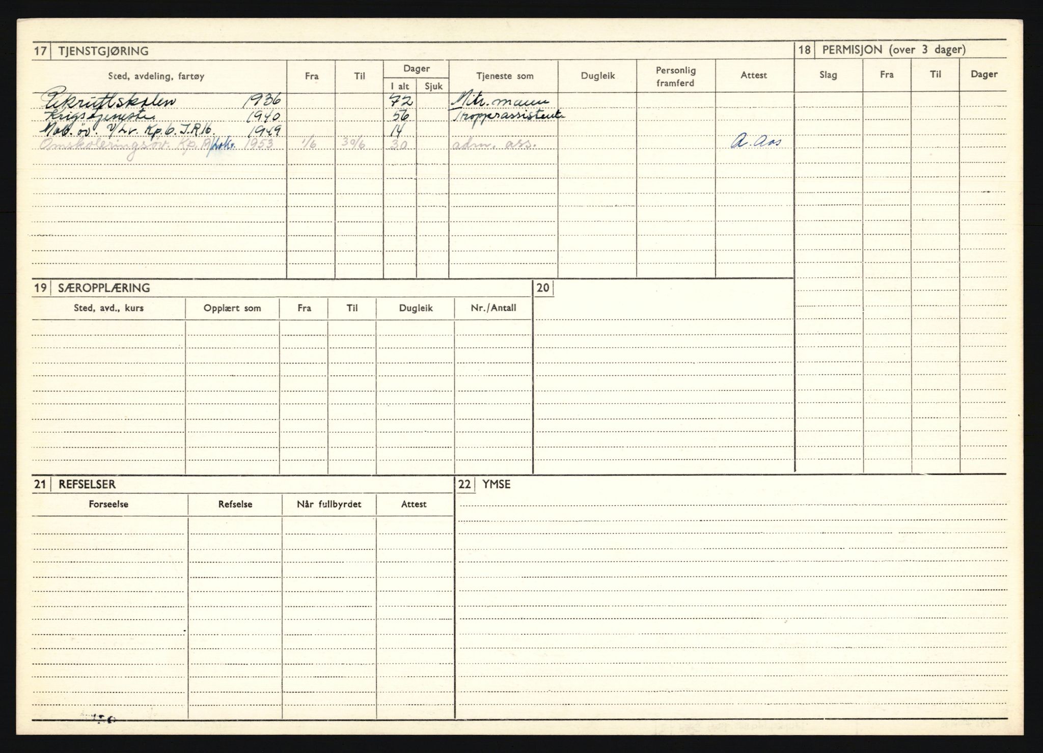 Forsvaret, Troms infanteriregiment nr. 16, AV/RA-RAFA-3146/P/Pa/L0020: Rulleblad for regimentets menige mannskaper, årsklasse 1936, 1936, p. 158